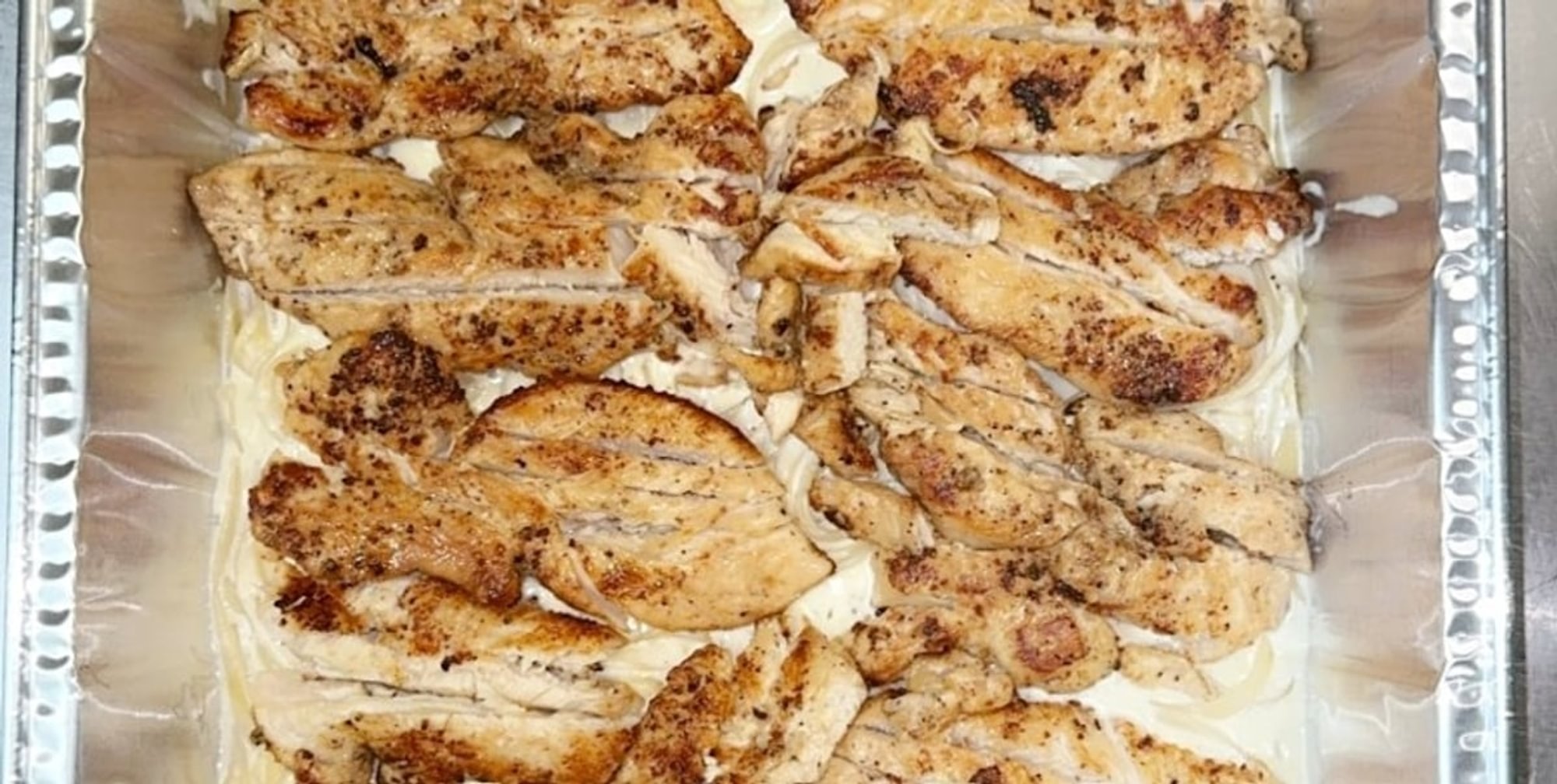 Chicken Alfredo Catering (Half Pan 12'' X 10'' (Serves 5 People))