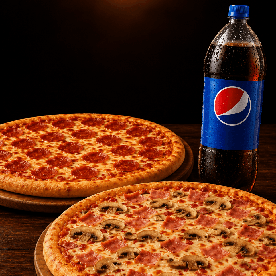2 Large 2 Toppings Pizzas