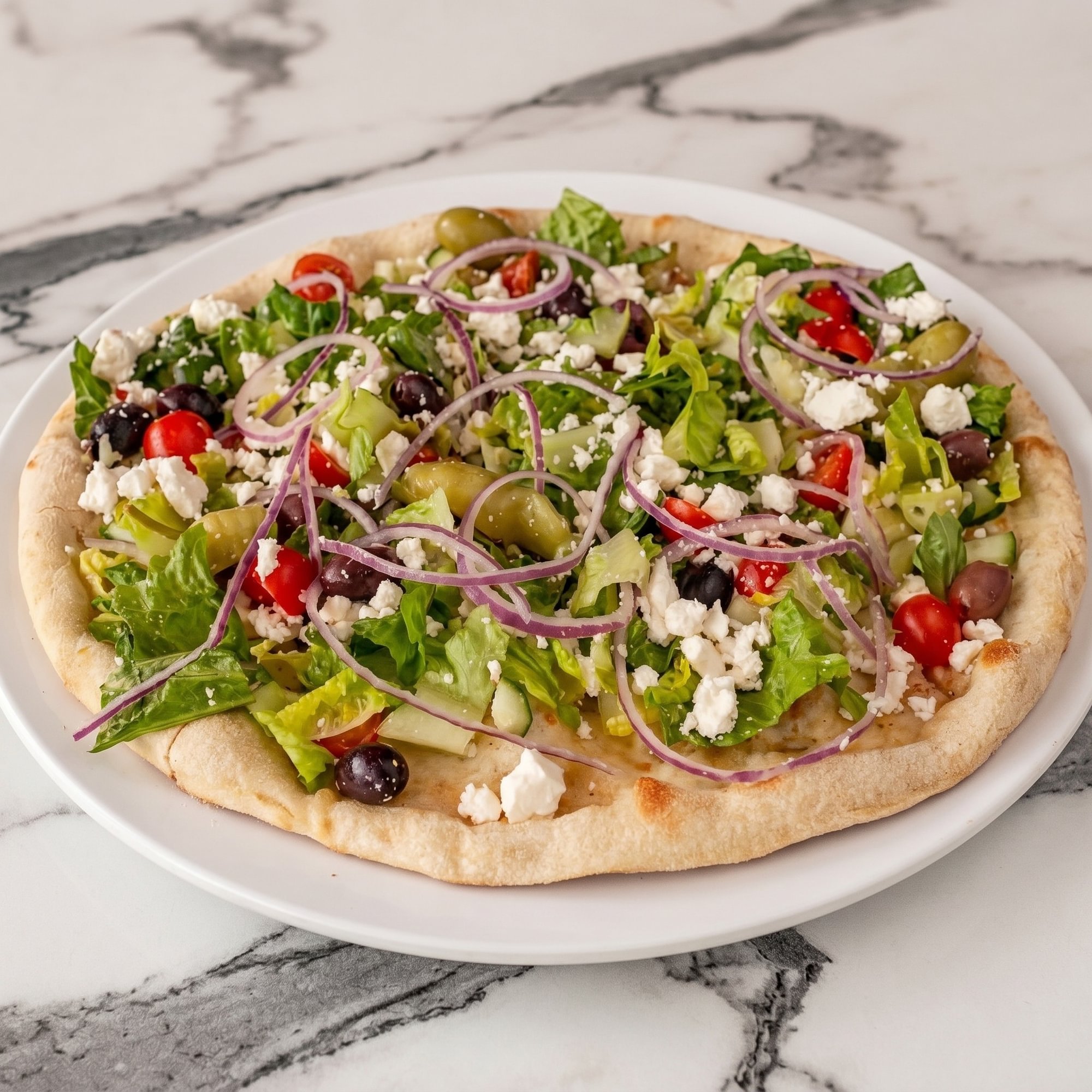 Greek Salad (No Sauce) Pizza