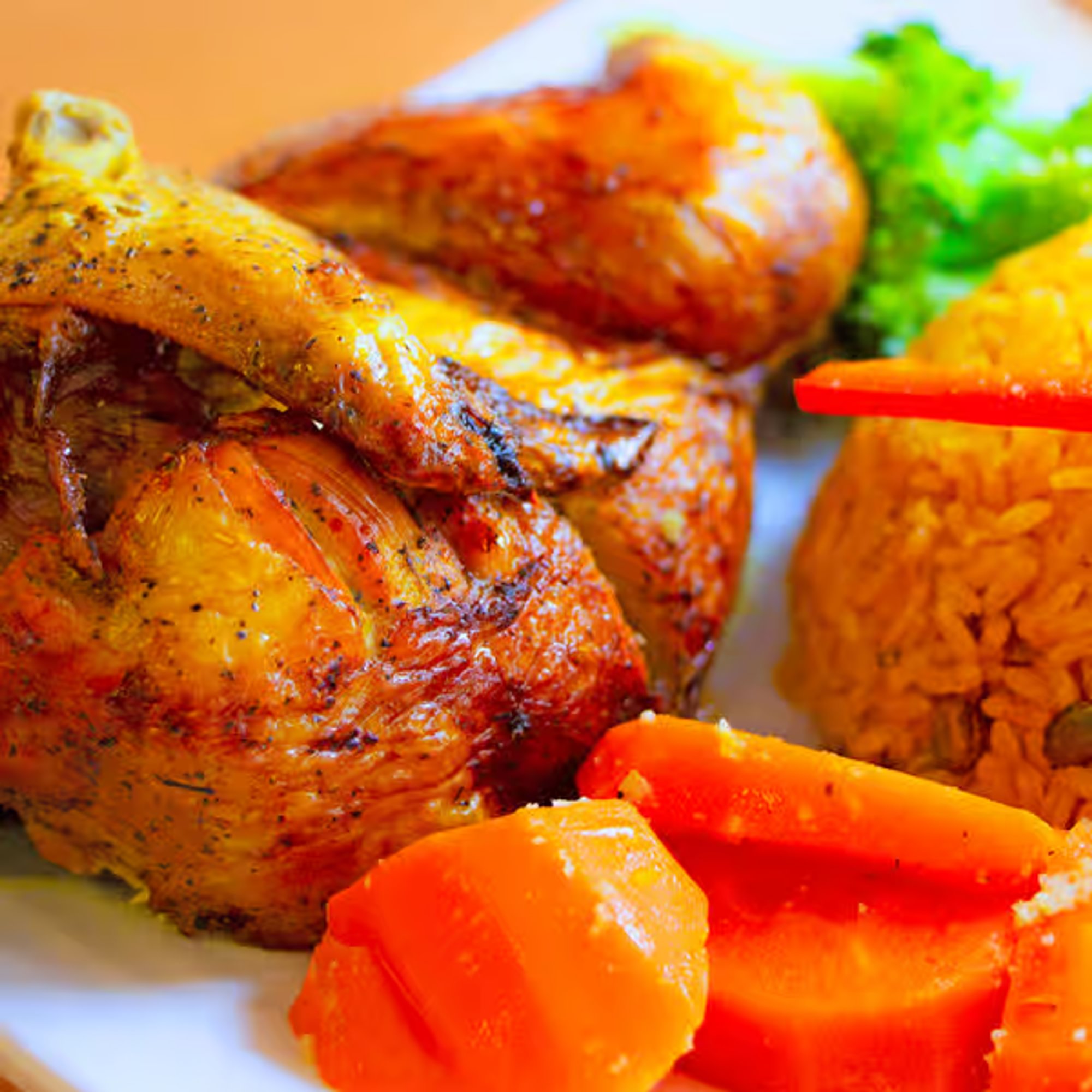Family Combo (Whole Rotisserie Chicken + Pork Chops, Rice-peas Or White Rice-Beans; Or Sweet Plan...