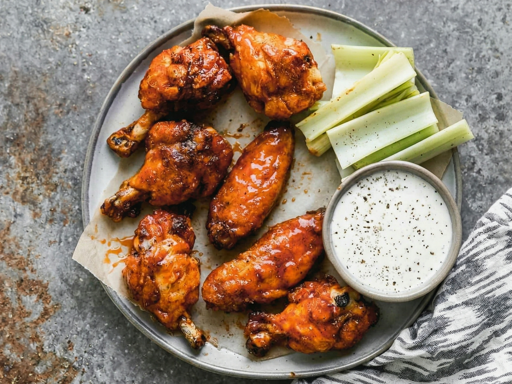 Chicken Wings (10 Pieces With BBQ Sauce)