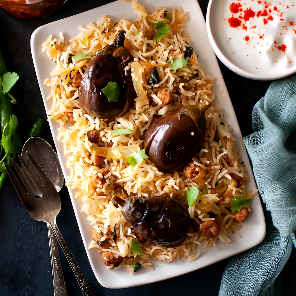 Gutti Vankaya Pulao (Fri, Sat & Sun)