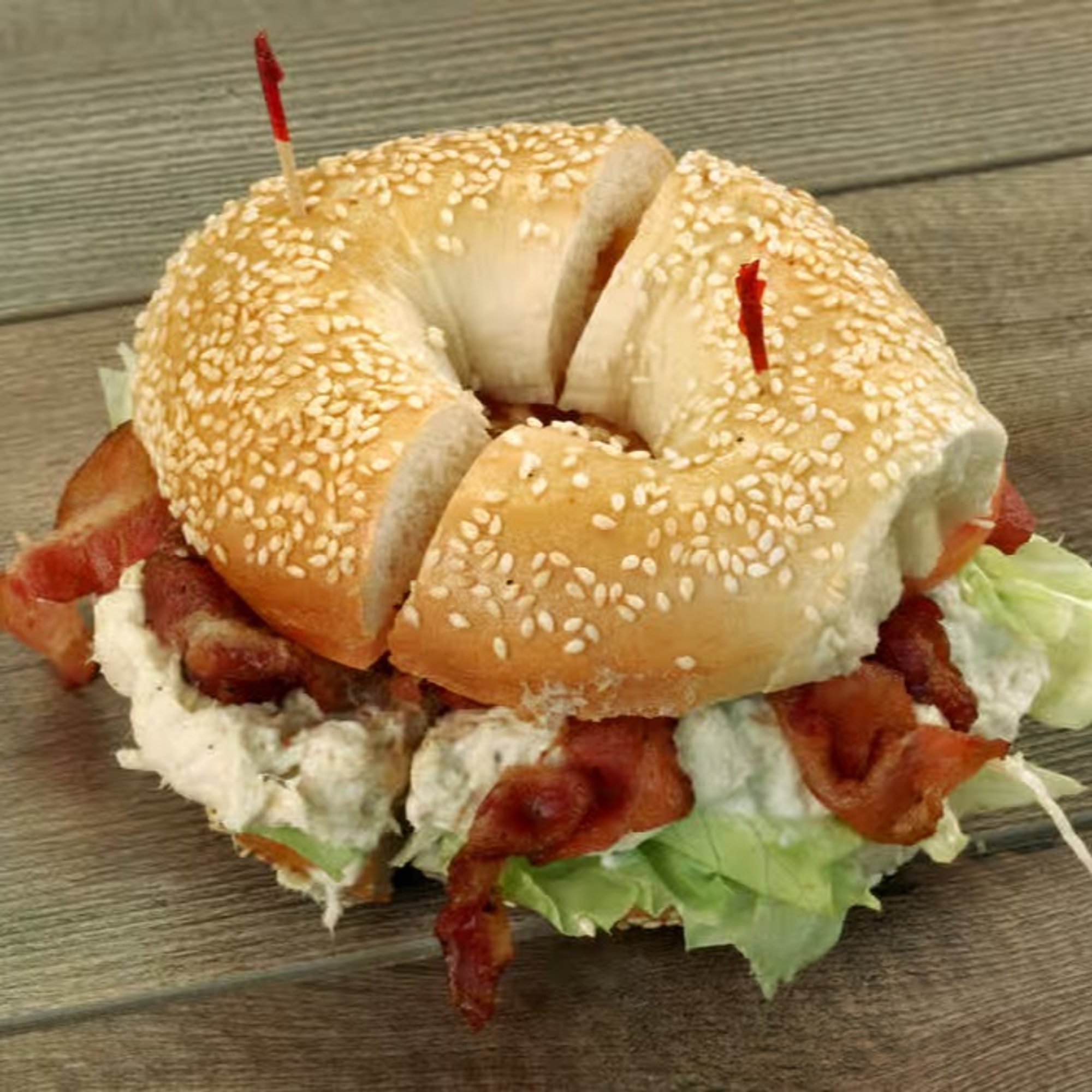 The bagel club sandwich