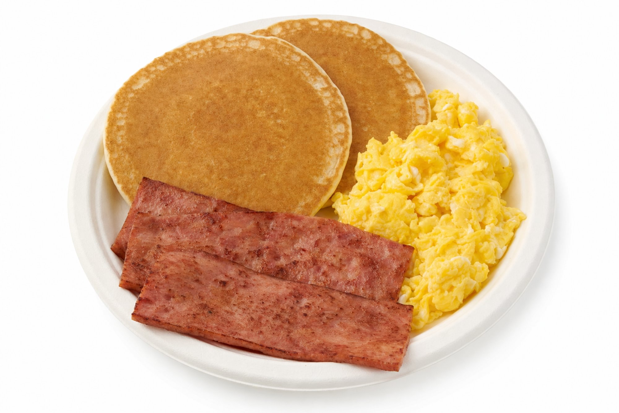 Pancakes, Eggs, Turkey Bacon Platter