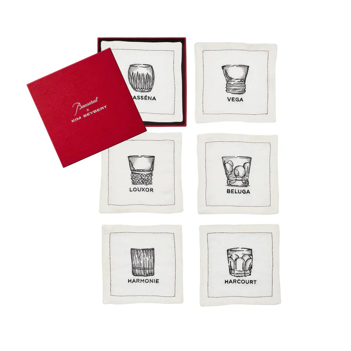 Kim Seybert x Baccarat Cocktails Cocktail Napkin - Set of 6