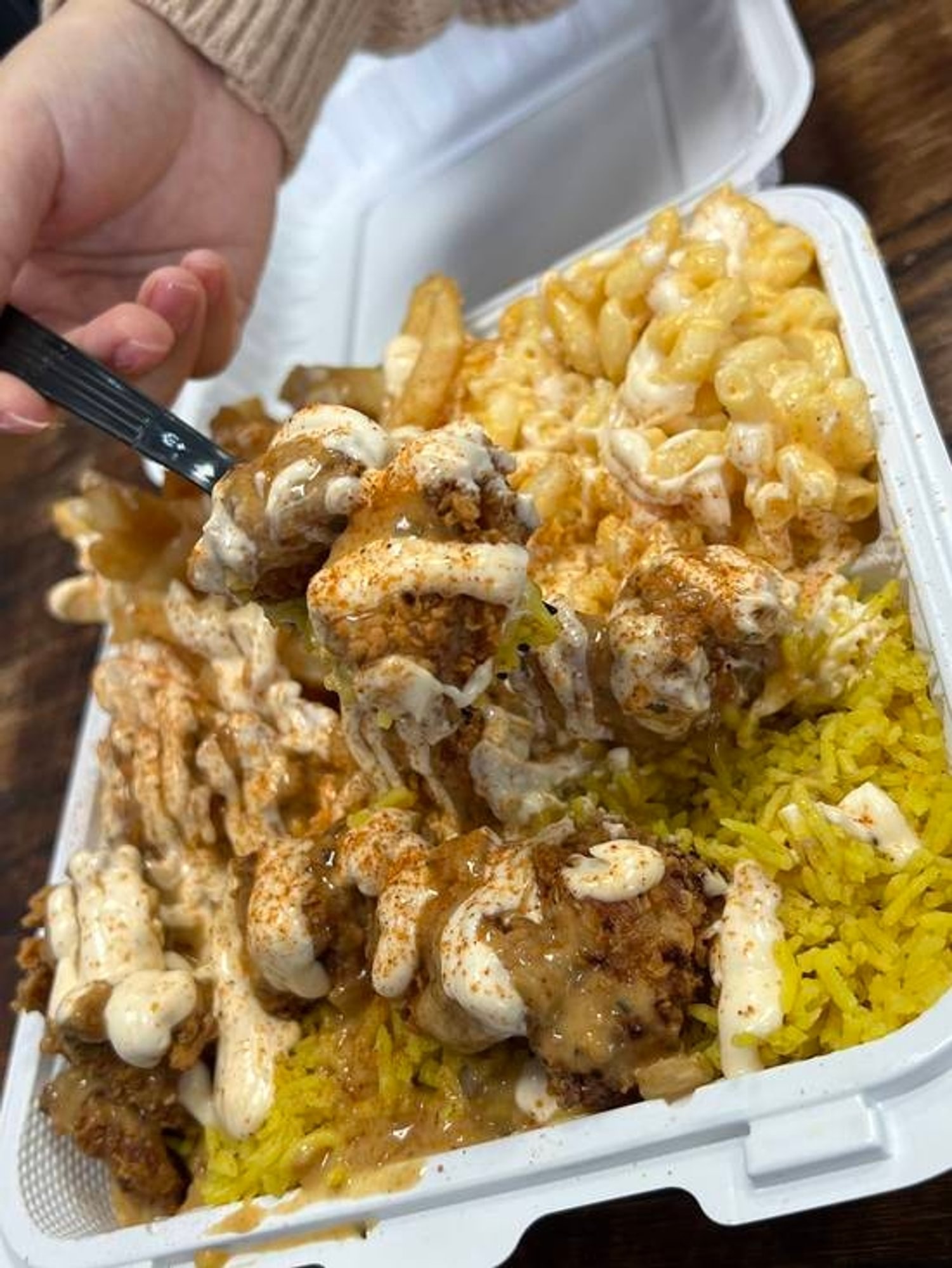 Trio Fried Chicken Over Rice