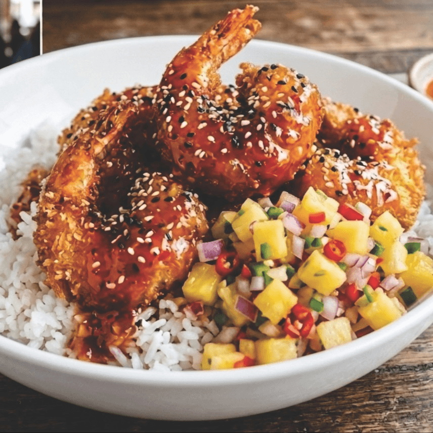 Fried Coconut Shrimp Bowl