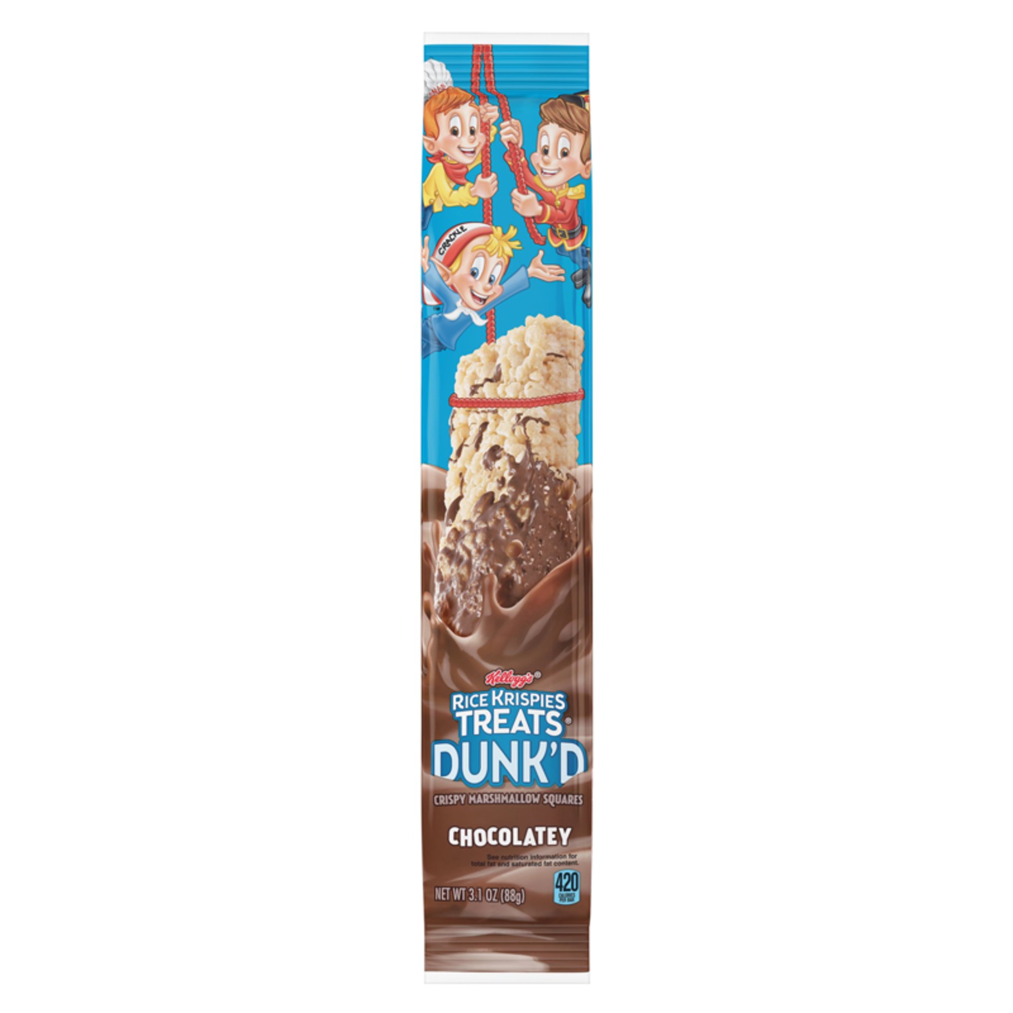 Kellogg's Rice Krispies Treats Crispy Marshmallow Squares Dunk'd Chocolatey Bar 3.1oz