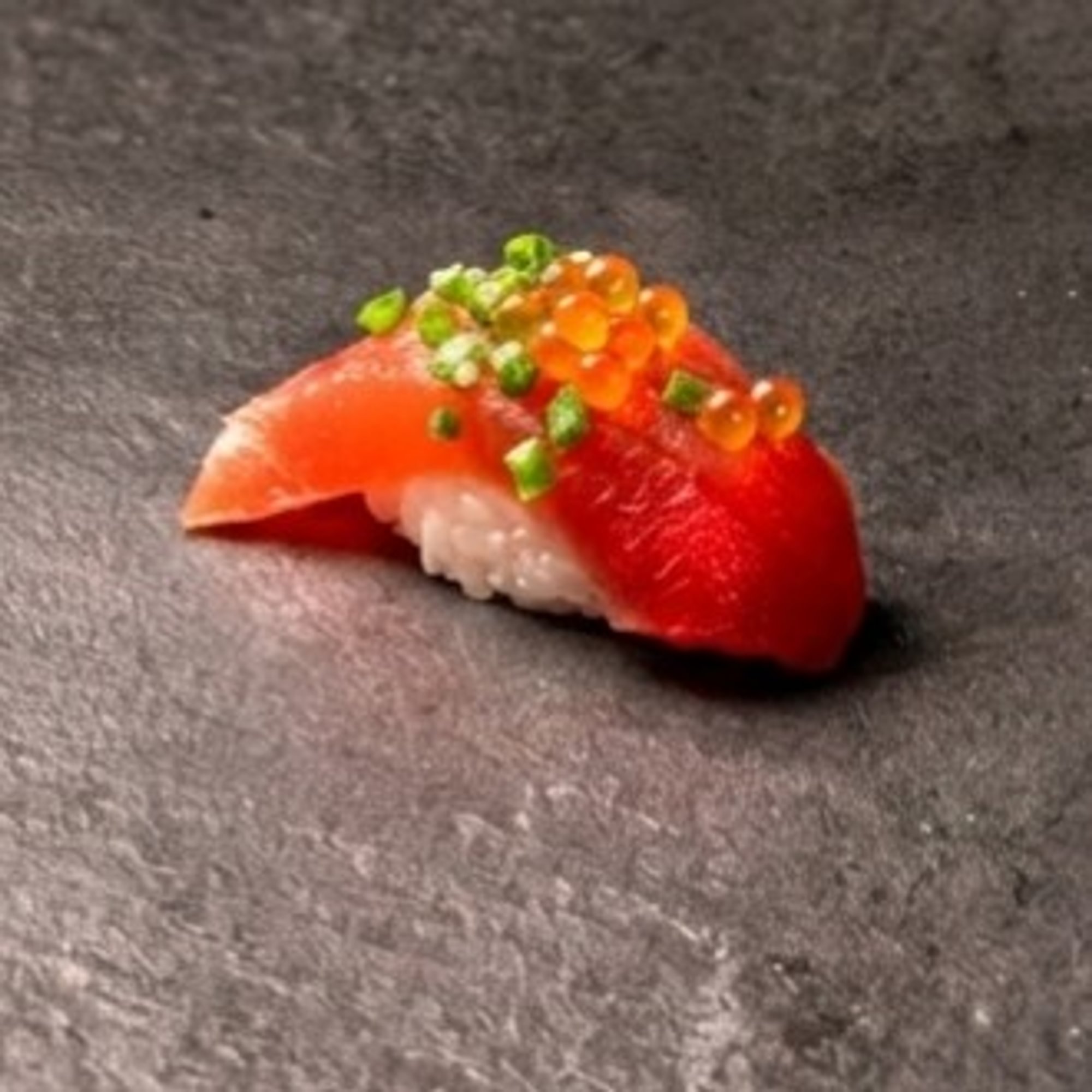 Tuna (Bluefin) Ikura Scallion Sushi