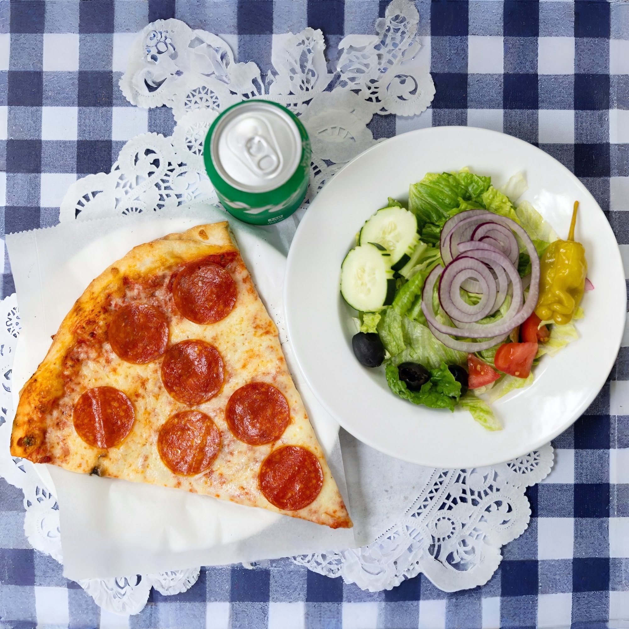 Slice, Salad, & Soda