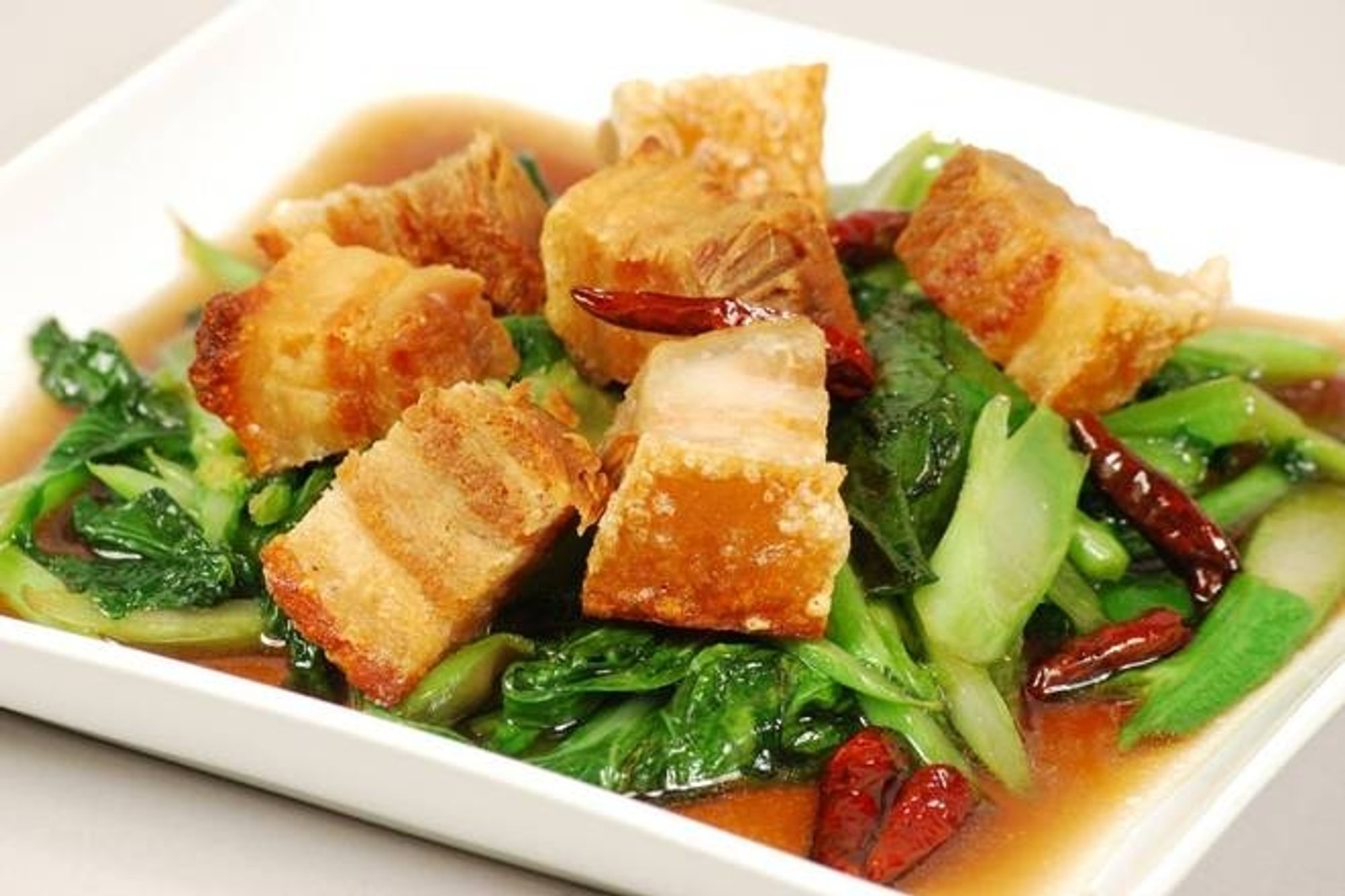 Chinese Broccoli with Crispy Pork