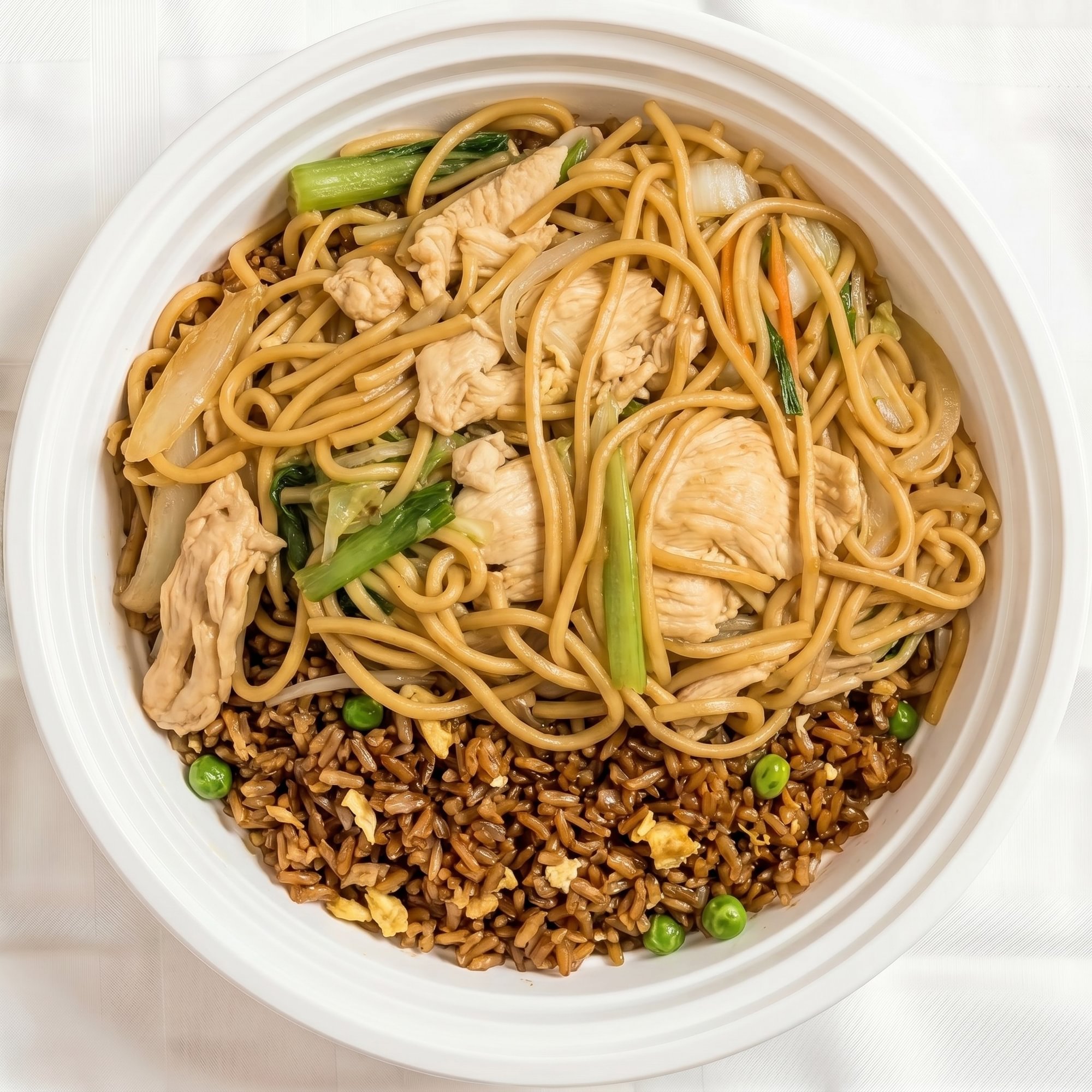 Dinner Chicken Lo Mein Combination Platter
