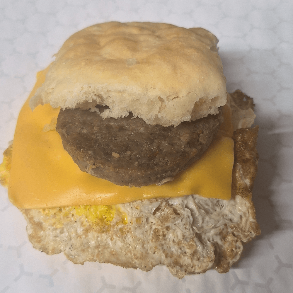 Sausage egg cheese biscuit
