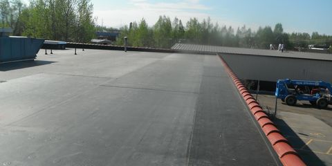 Flat E.P.D.M roofing