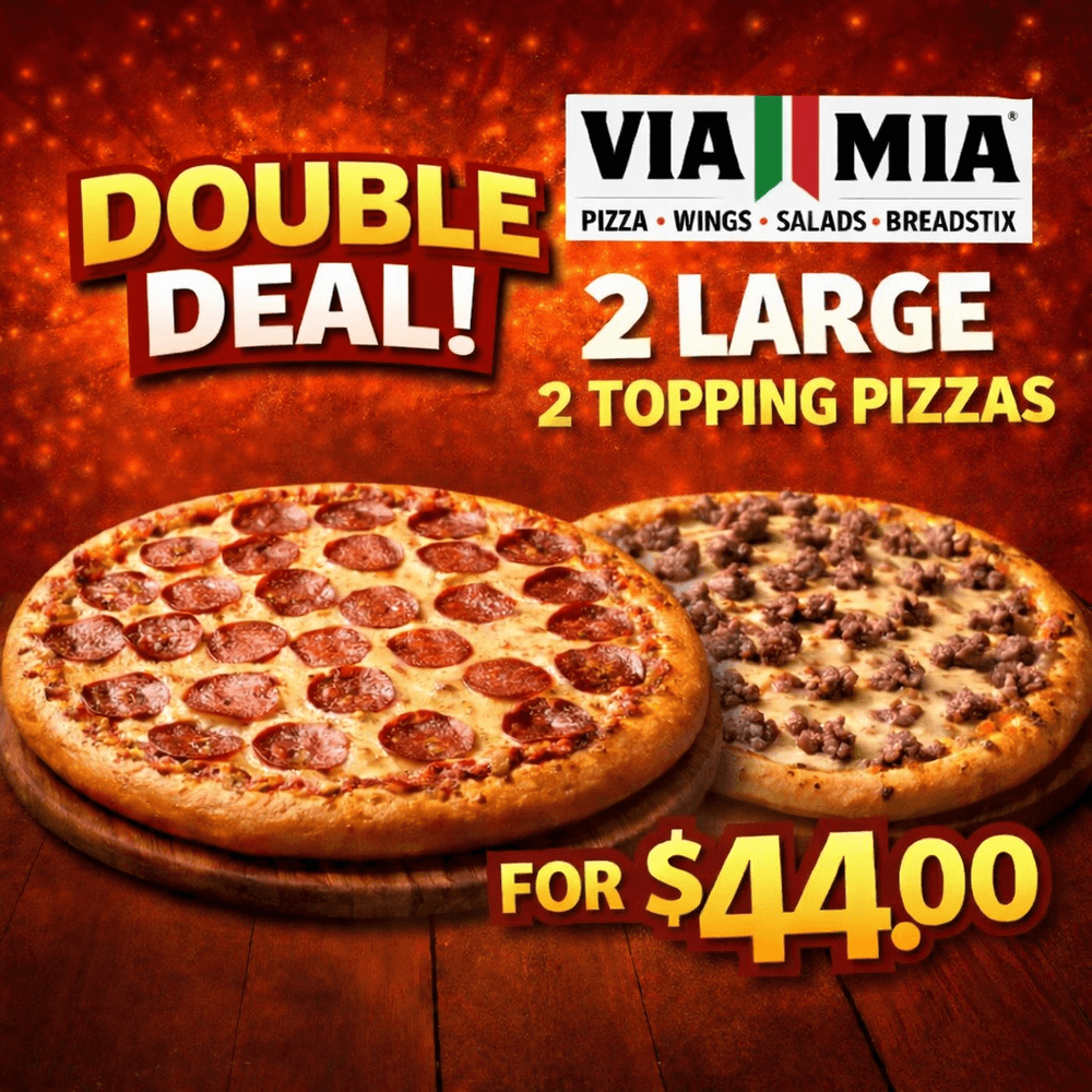 Double Deal 2 Large 2-Topping Pizzas