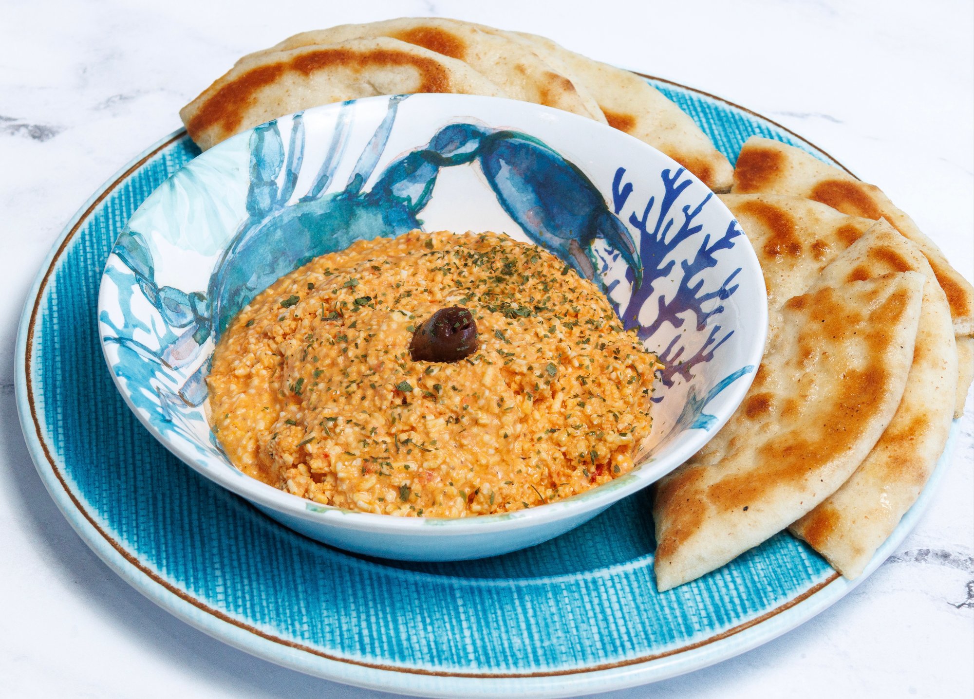 KOPANISTI W/ PITA BREAD (Spice Feta Cheese Spread)
