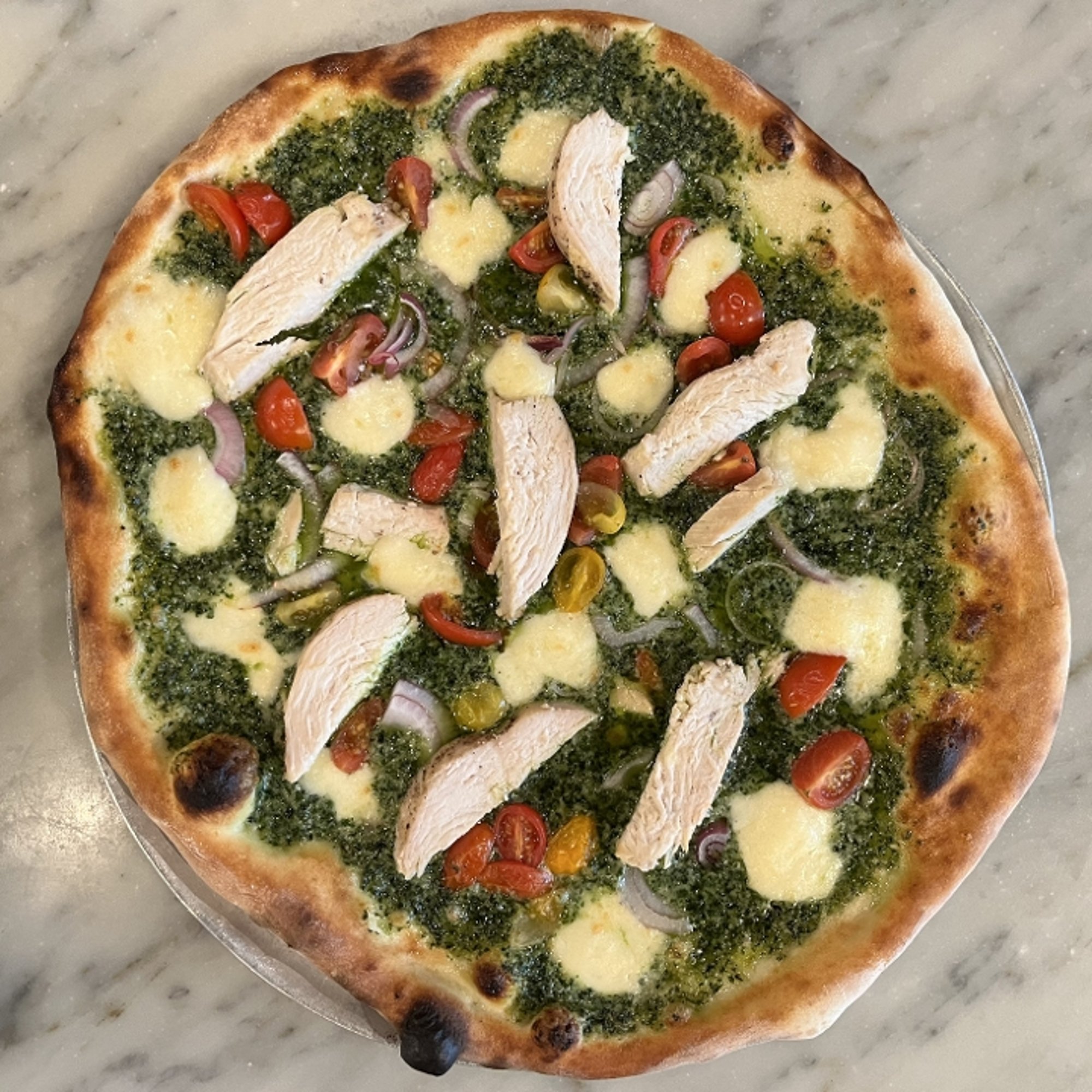 Chicken Pesto Pizze