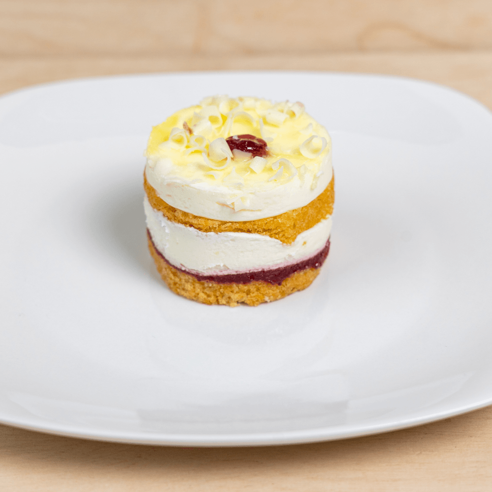 Lemon Raspberry Drop Cake