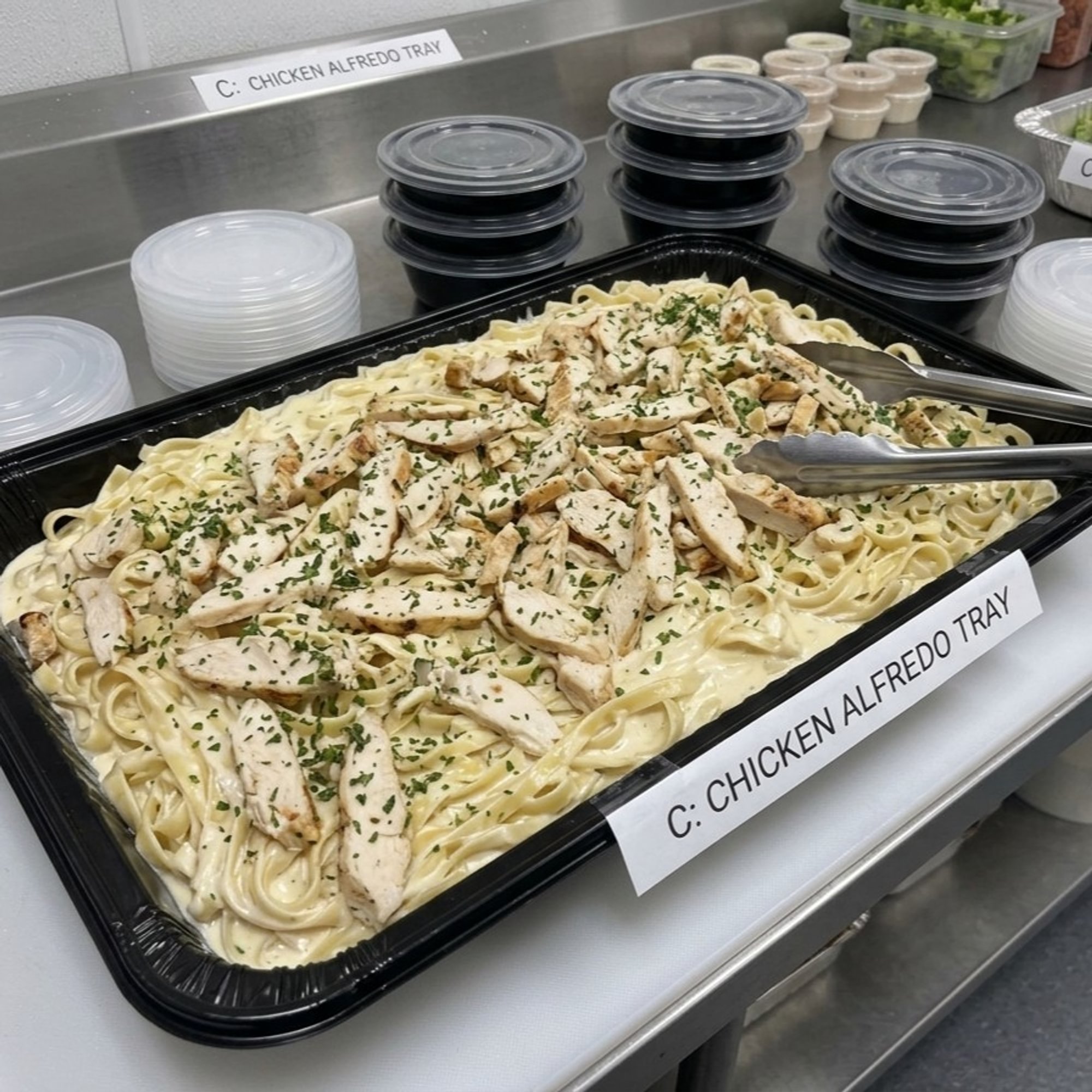 C: Chicken Alfredo Tray