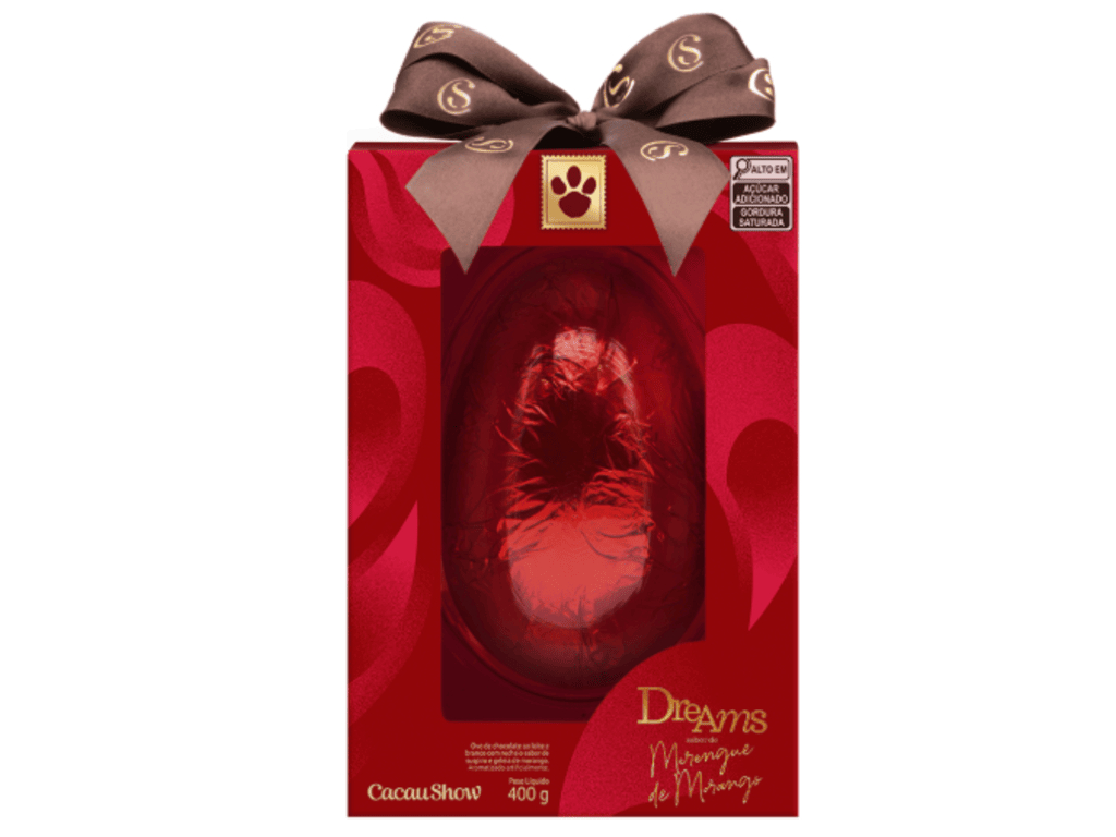 Cacau Show Ovo de Pascoa Dreams Merengue De Morango 400g