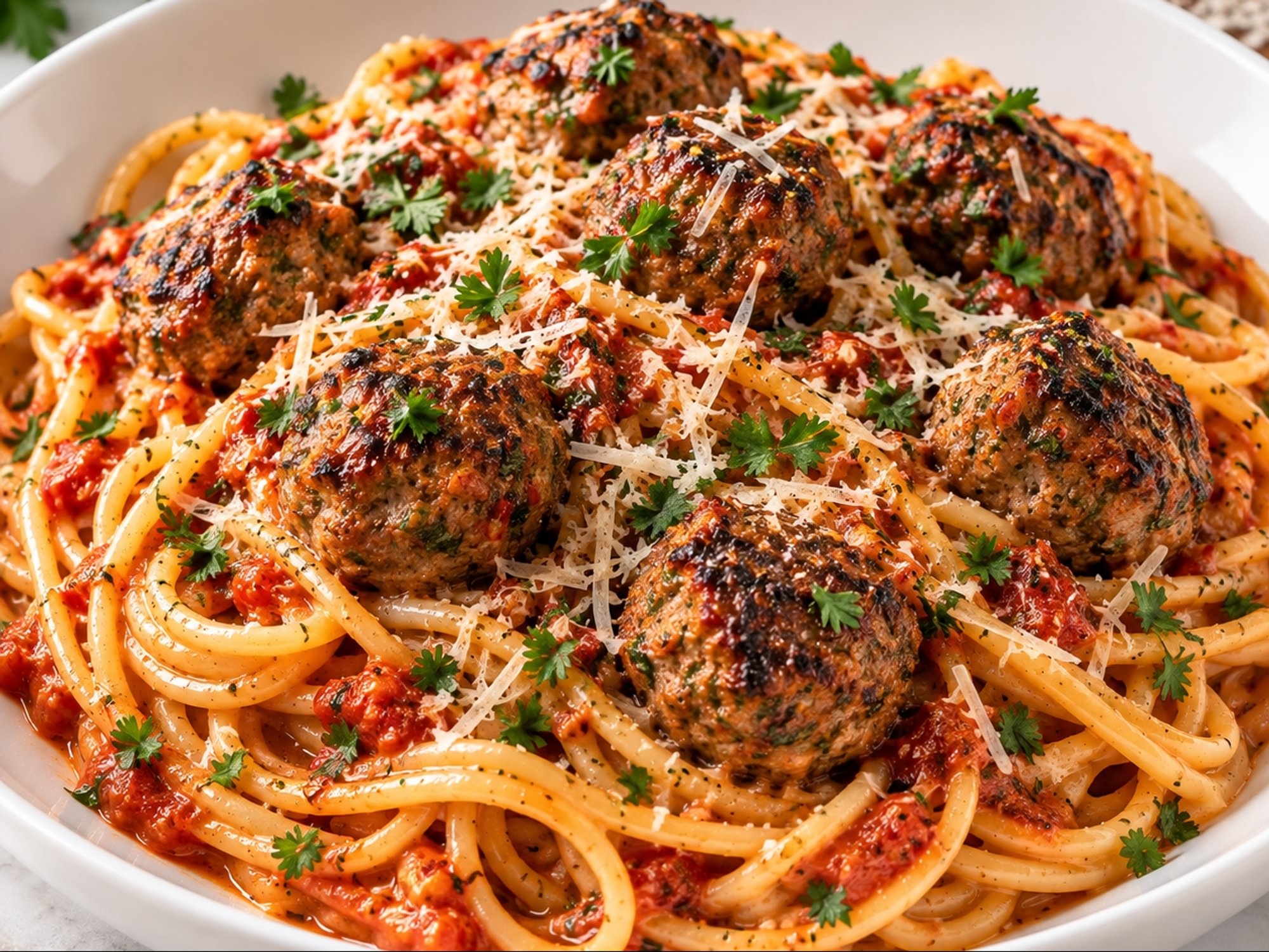 LAMB MEATBALL SPAGHETTI