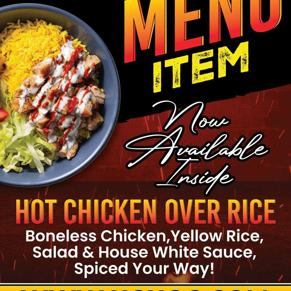 Hot chicken over Rice
