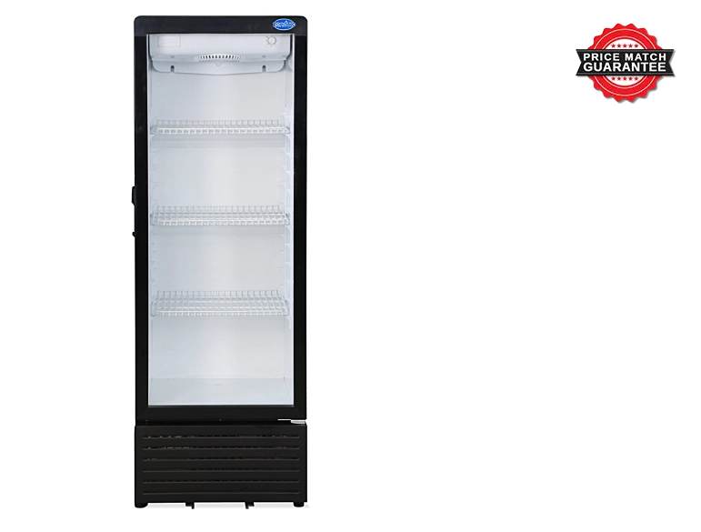Zanduco 21" Single Glass Door Black Refrigerated Showcase with 217L Capacity - 110V, 130W
