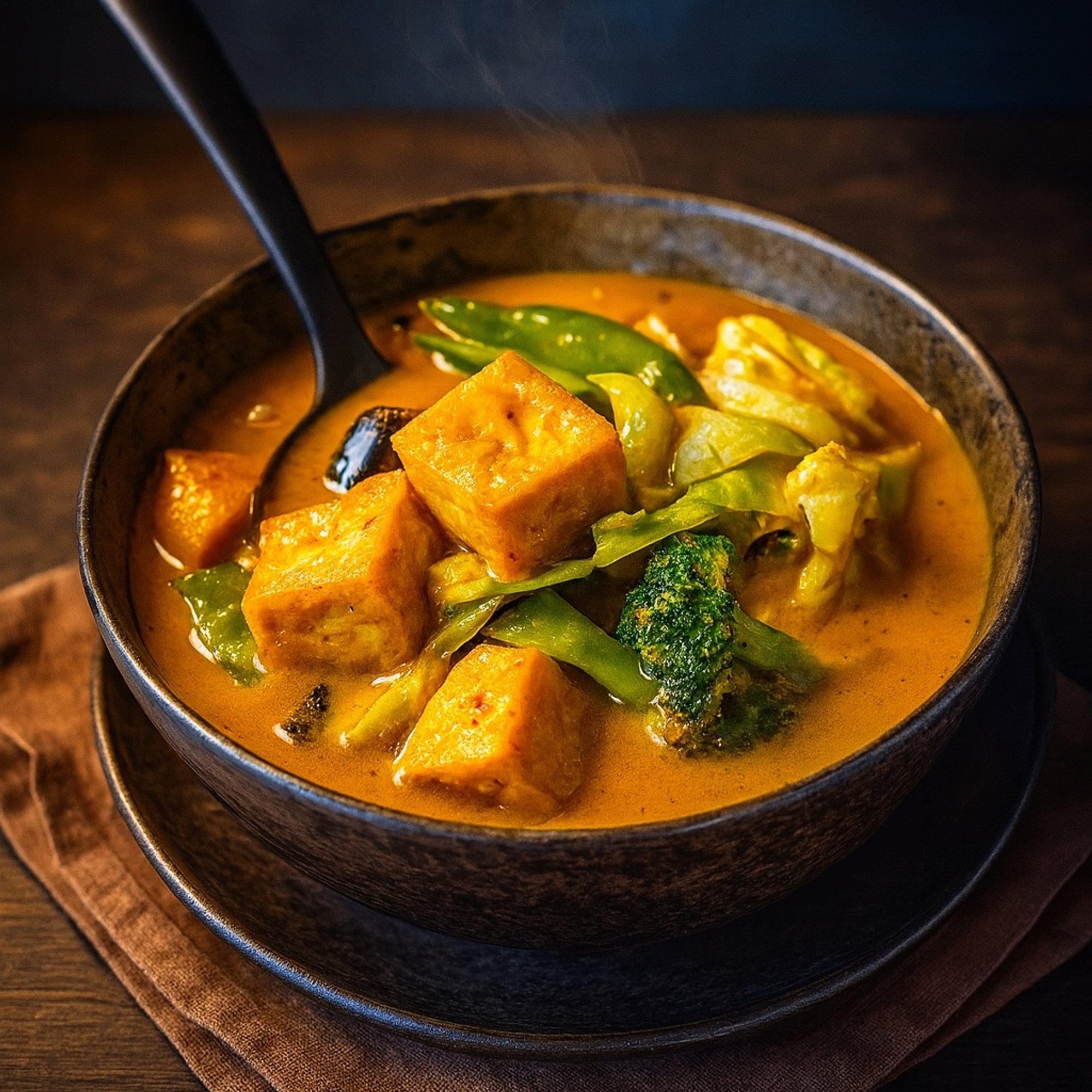 Tofu and vegetables curry