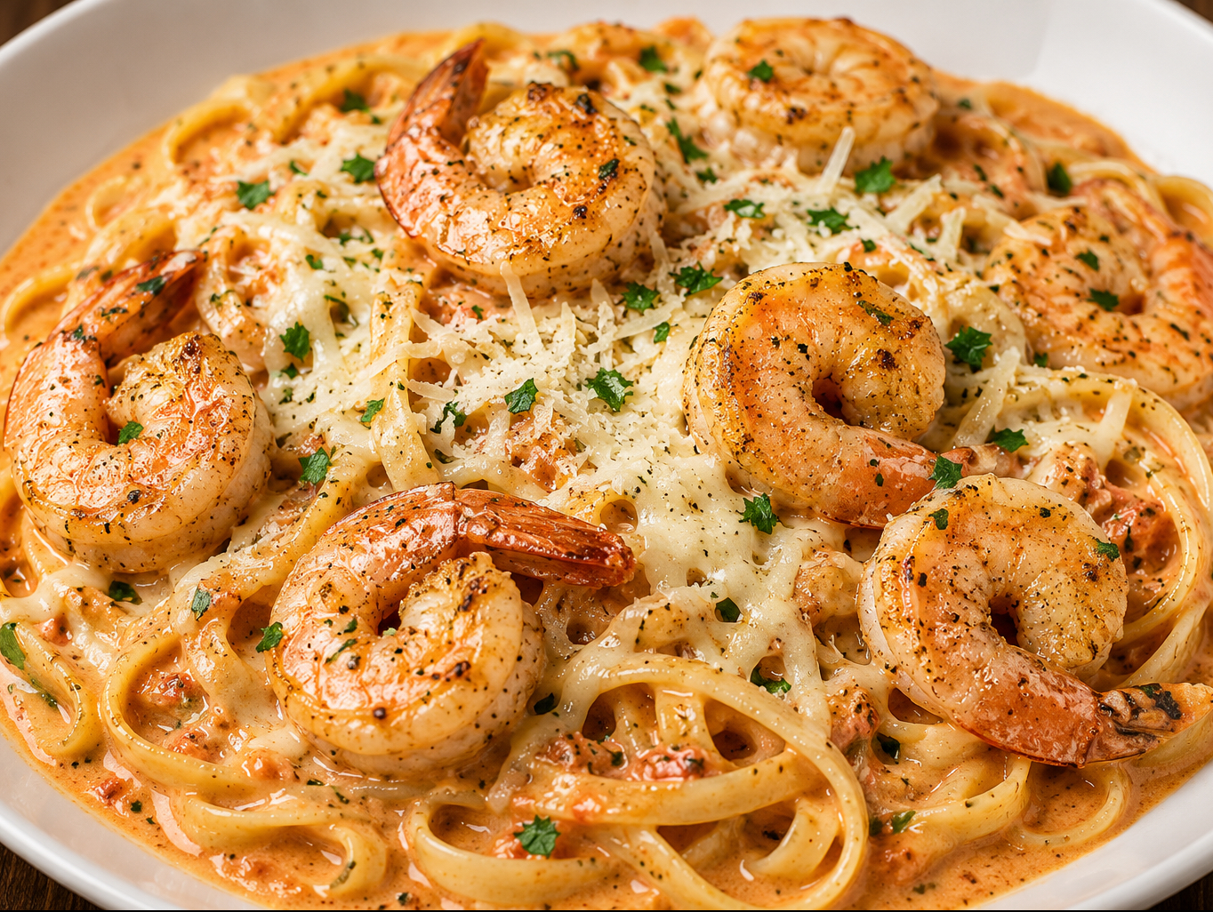 SHRIMP ALLA ROSA FETTUCCINE