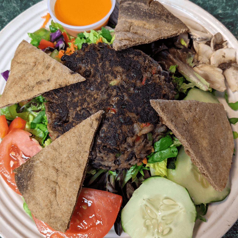Black Bean Burger Salad (Vegan)