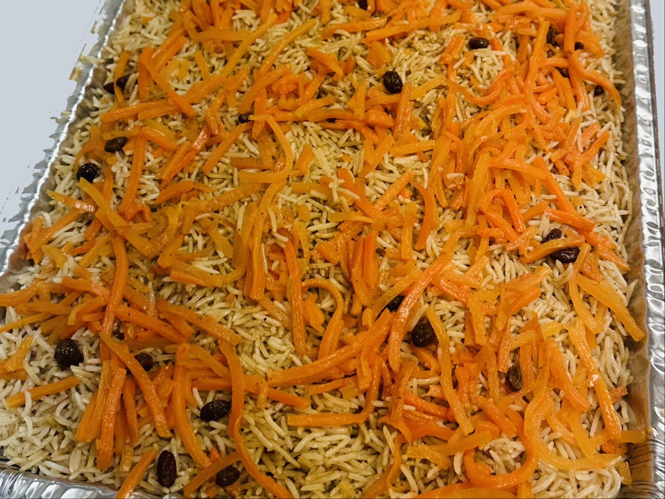 Rice Large Tray Of Afghani Rice W/carrots And Raisin