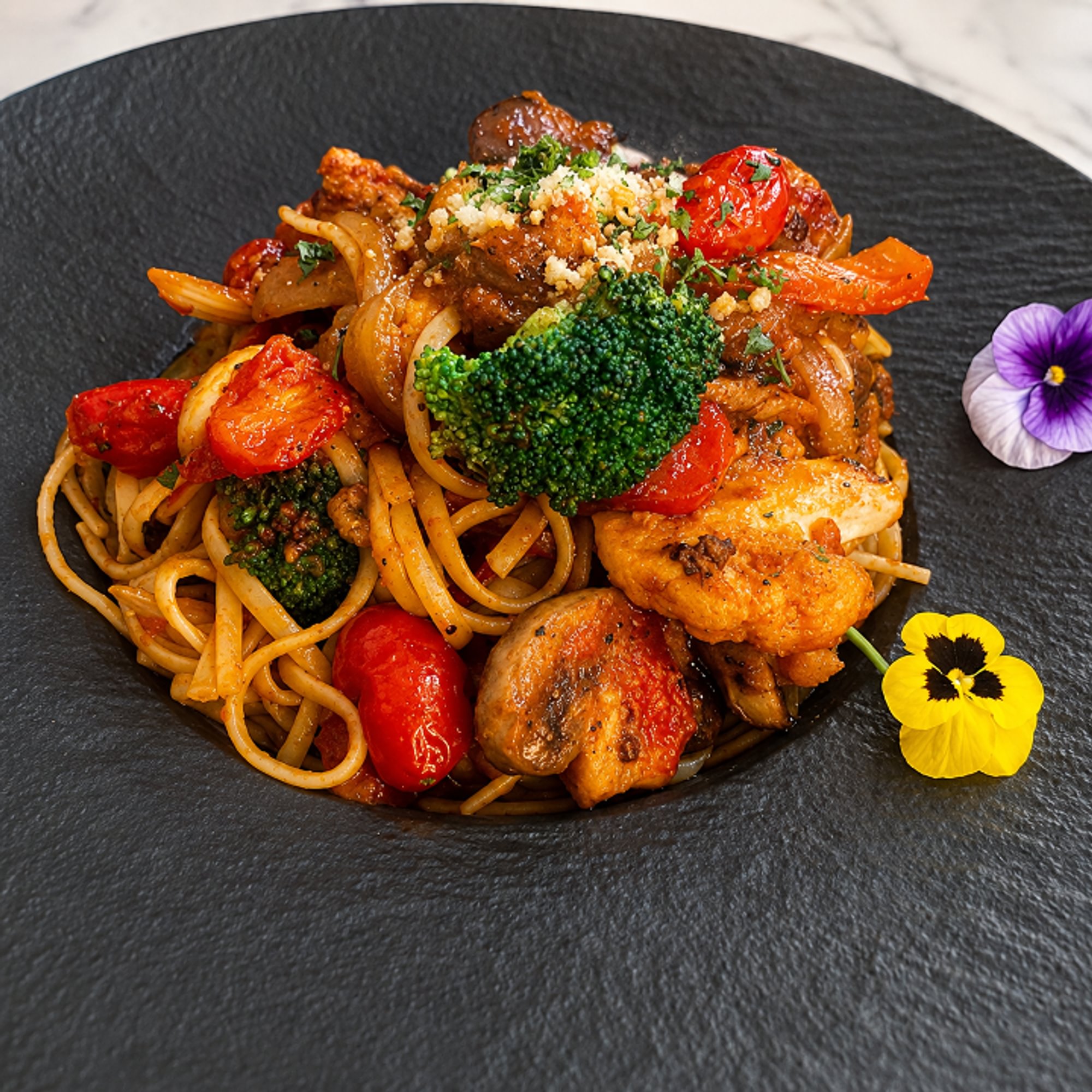 Spicy Primavera with Red Sauce