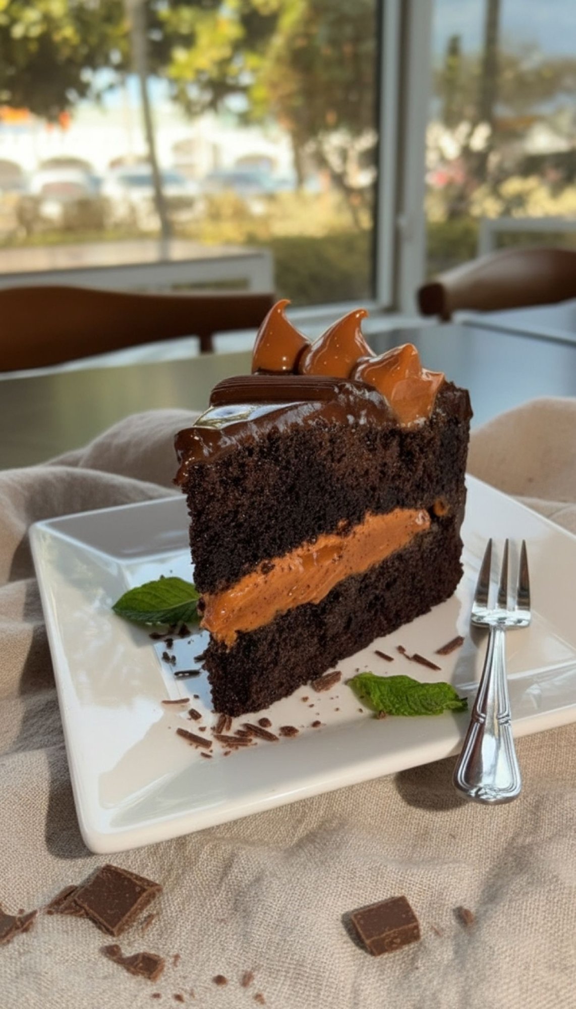 Slice Chocolate cake