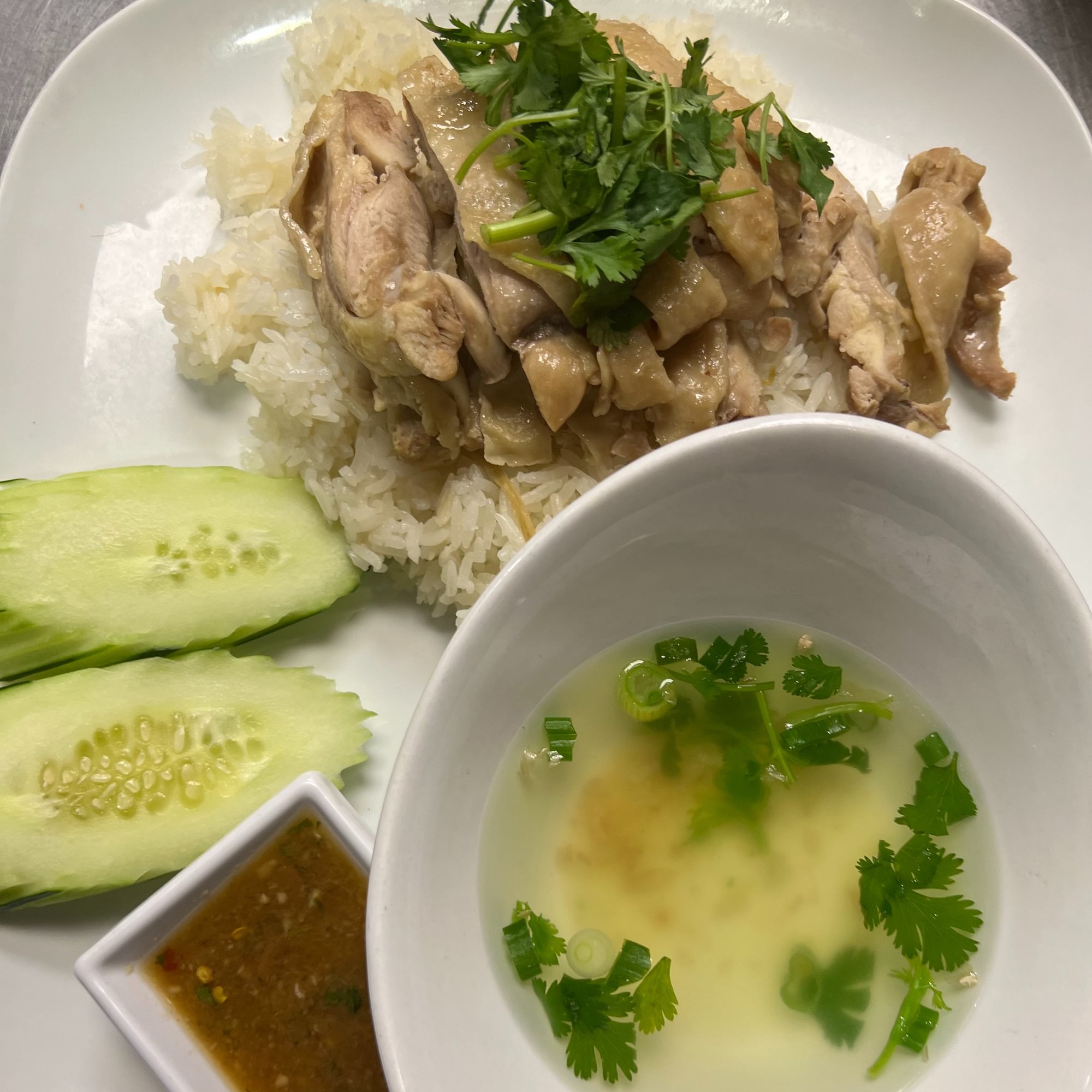 Hainanese Chicken Over Rice (Khao Mun Gai)