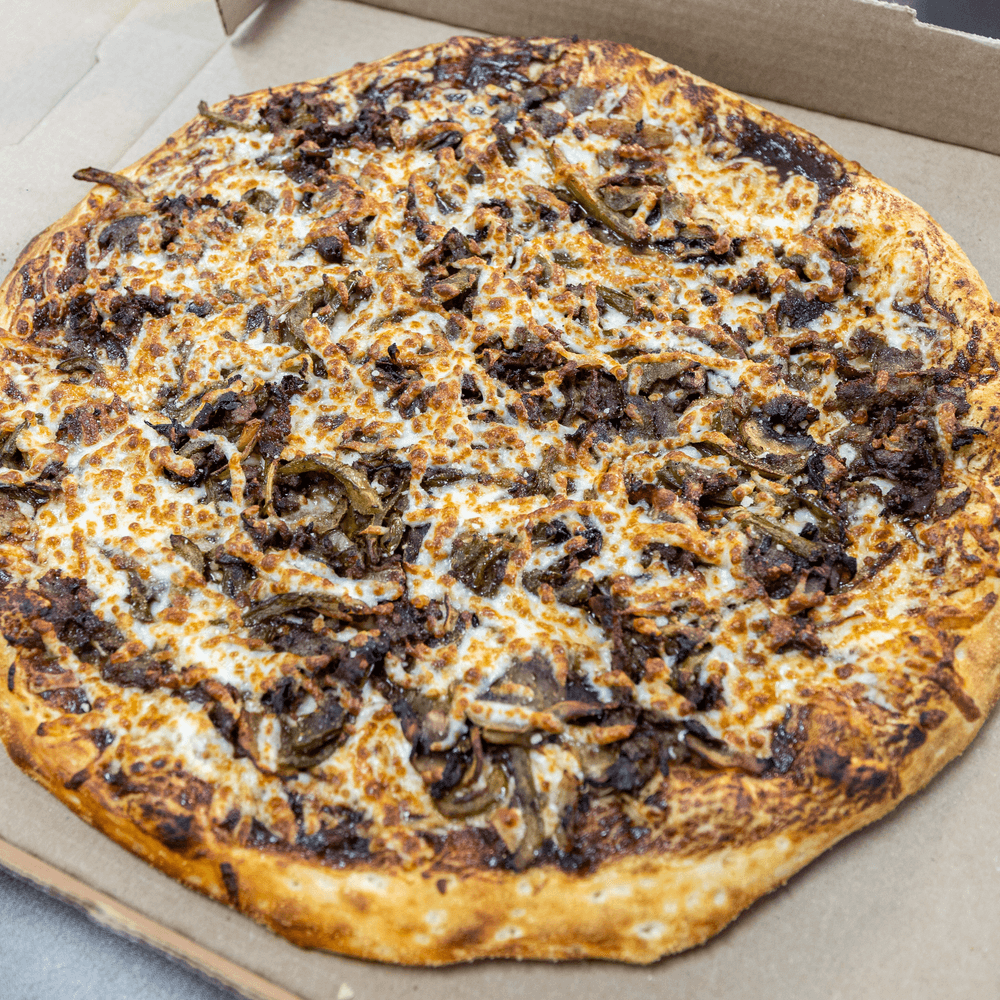 Philly Steak or Philly Chicken Pizza