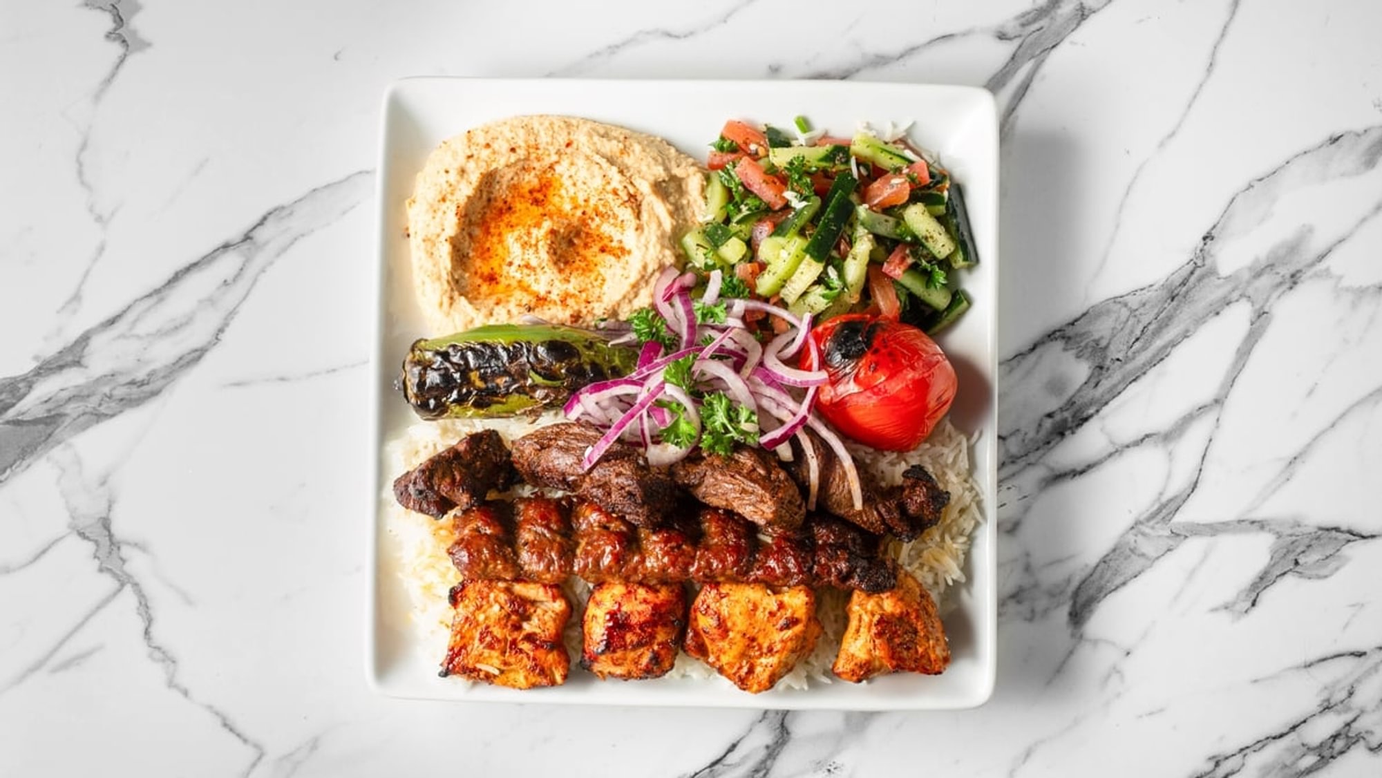 Loaded Kebab Plate (3 Skewers) Plate