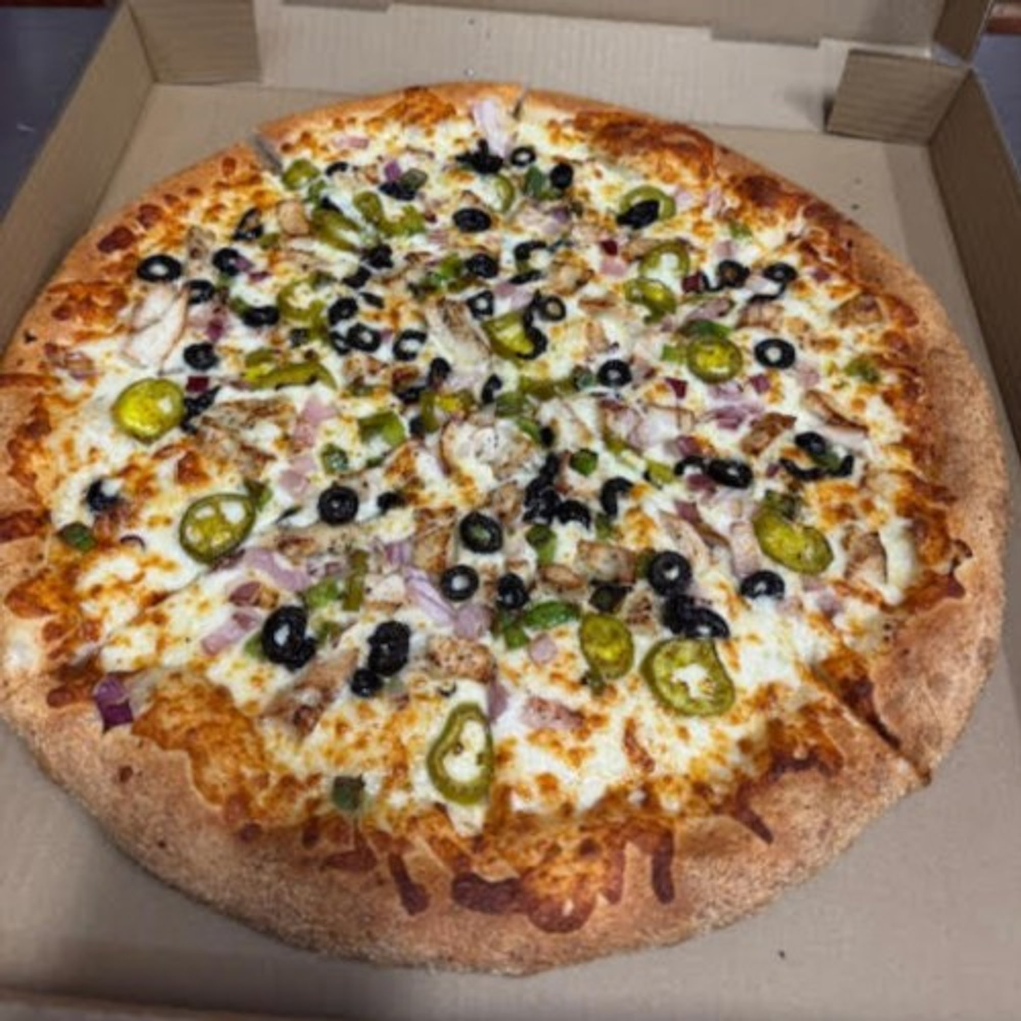 1-Large 3 Topping Pizza