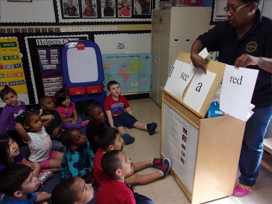 Prekindergarten Classroom learning to read!  Ms. Ann is the Texas School Ready certified teacher.