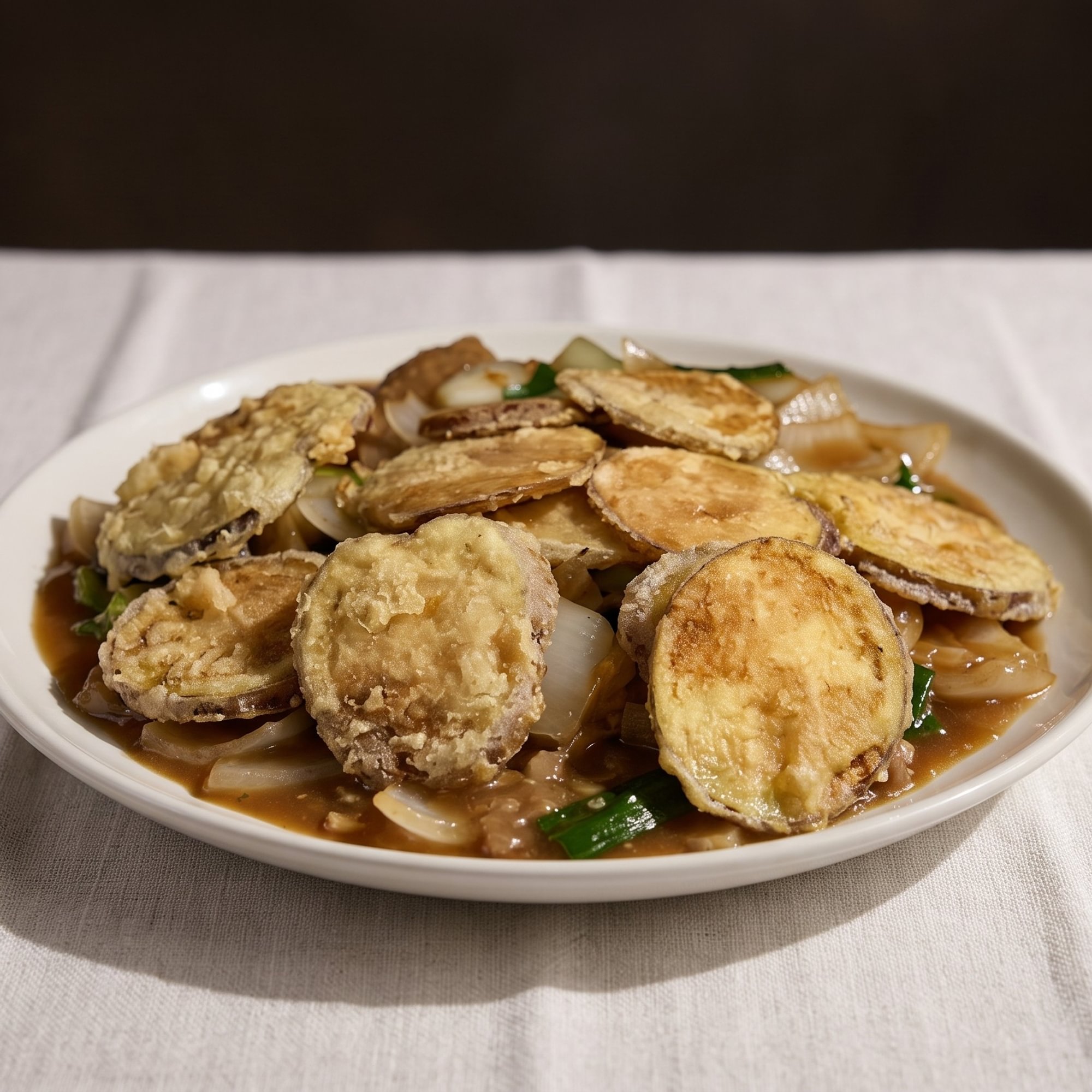 Beef with Crispy Potato Chips