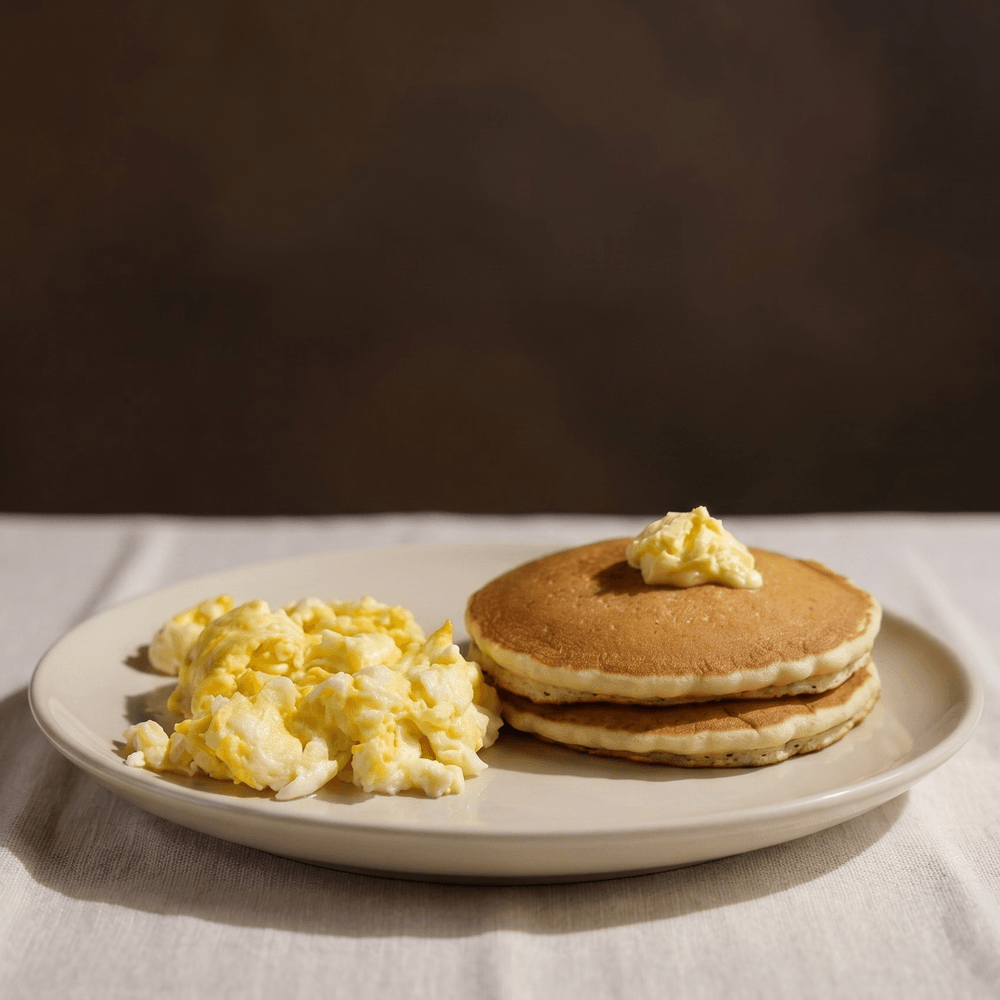 2 Pancakes, 1 Huevo y 1 Bebida