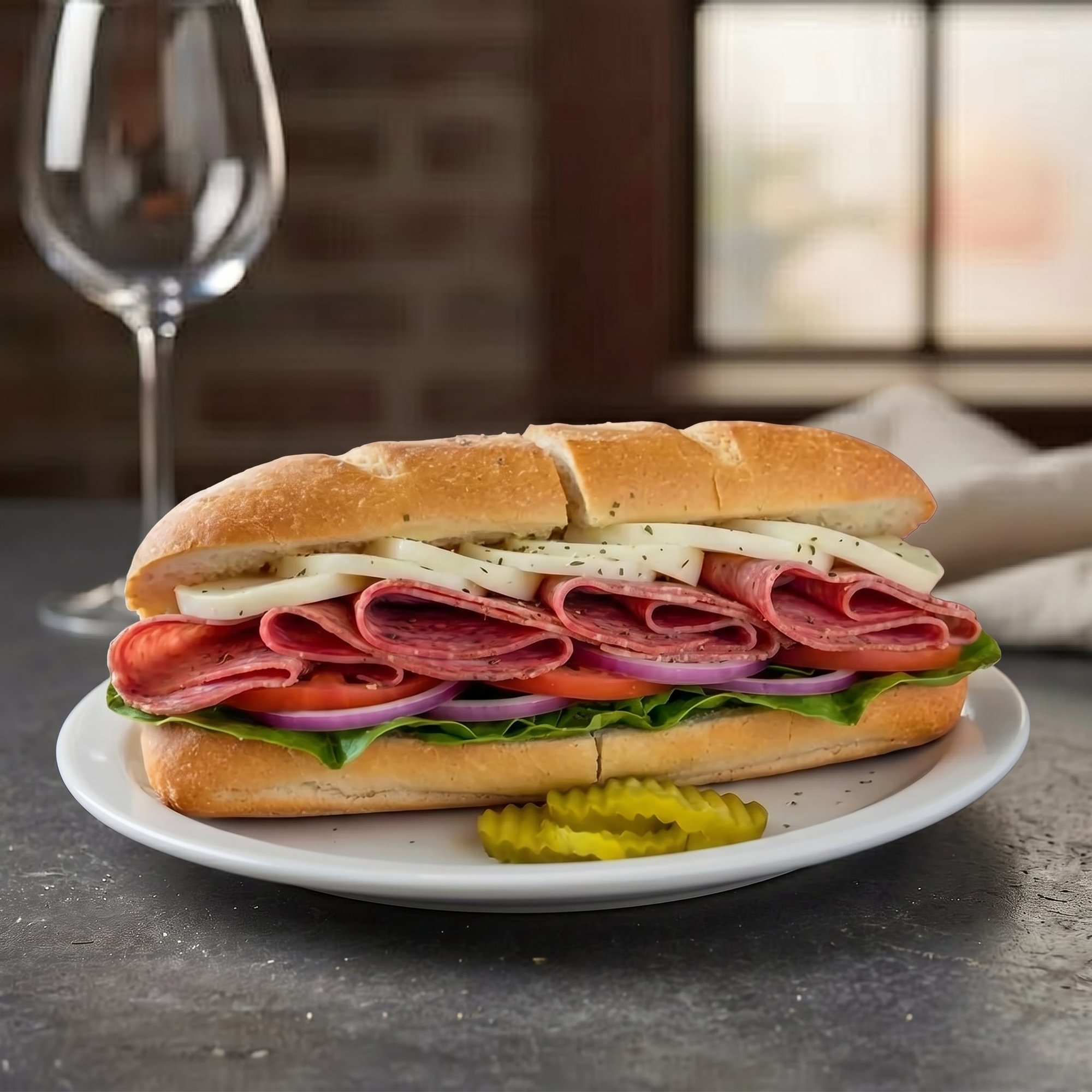 Salami and Provolone Sub