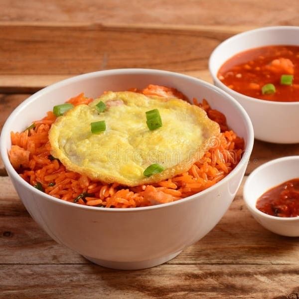 Egg Schezwan Triple Fried Rice