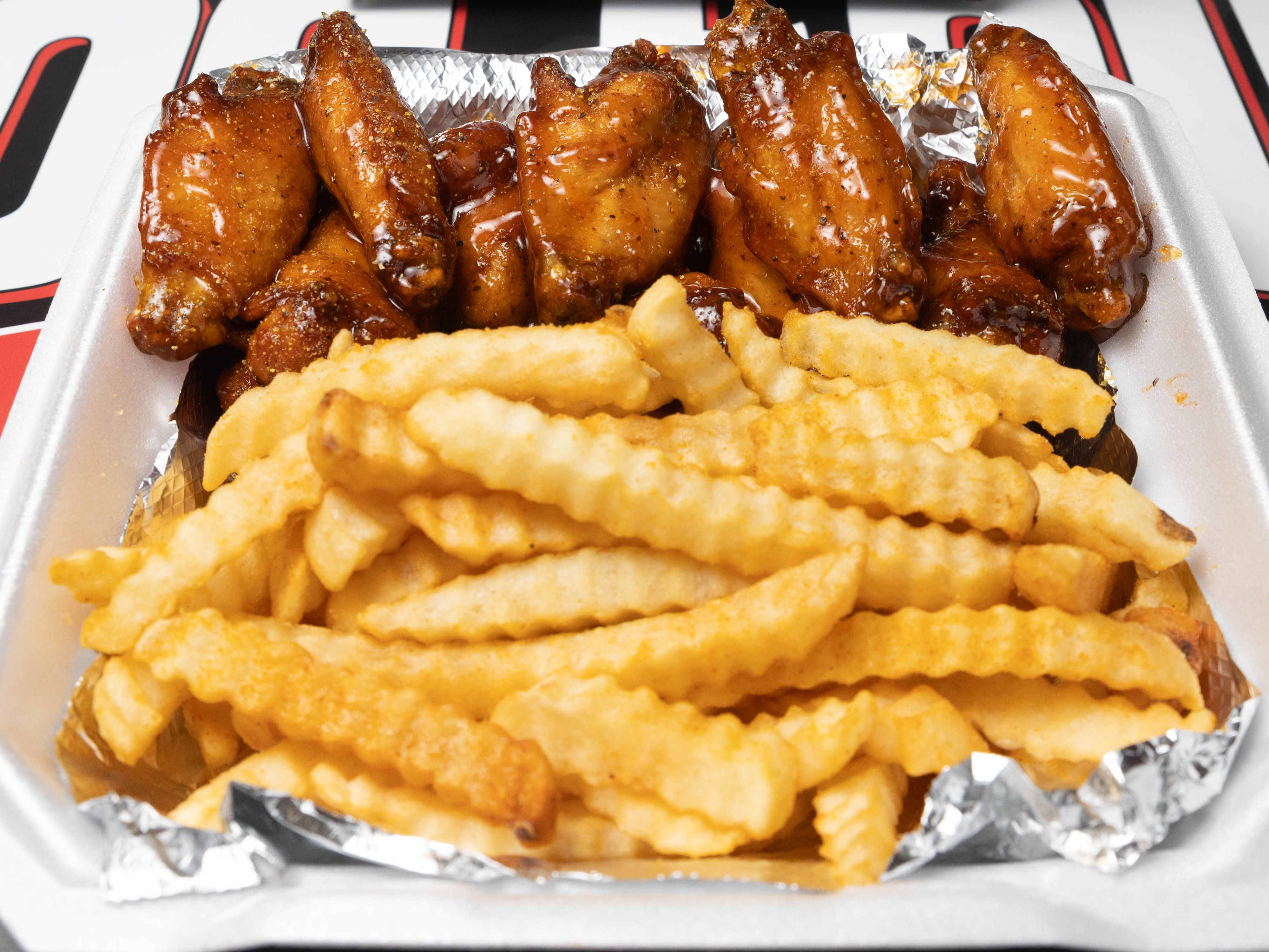 #5. Philly Cheese Steak, 5 Wings w/Fries and Drink
