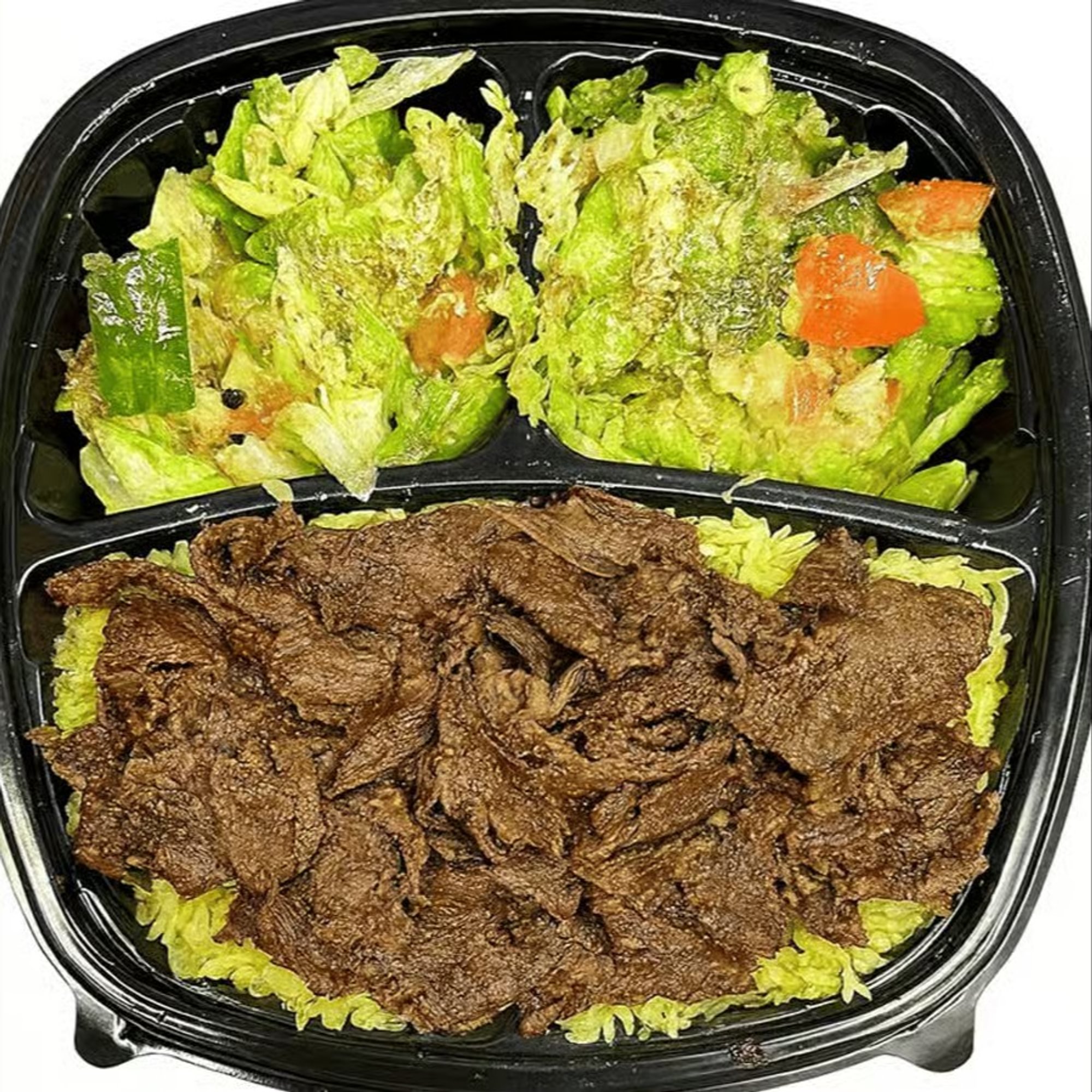Beef Gyro on Rice With Salad+Soda