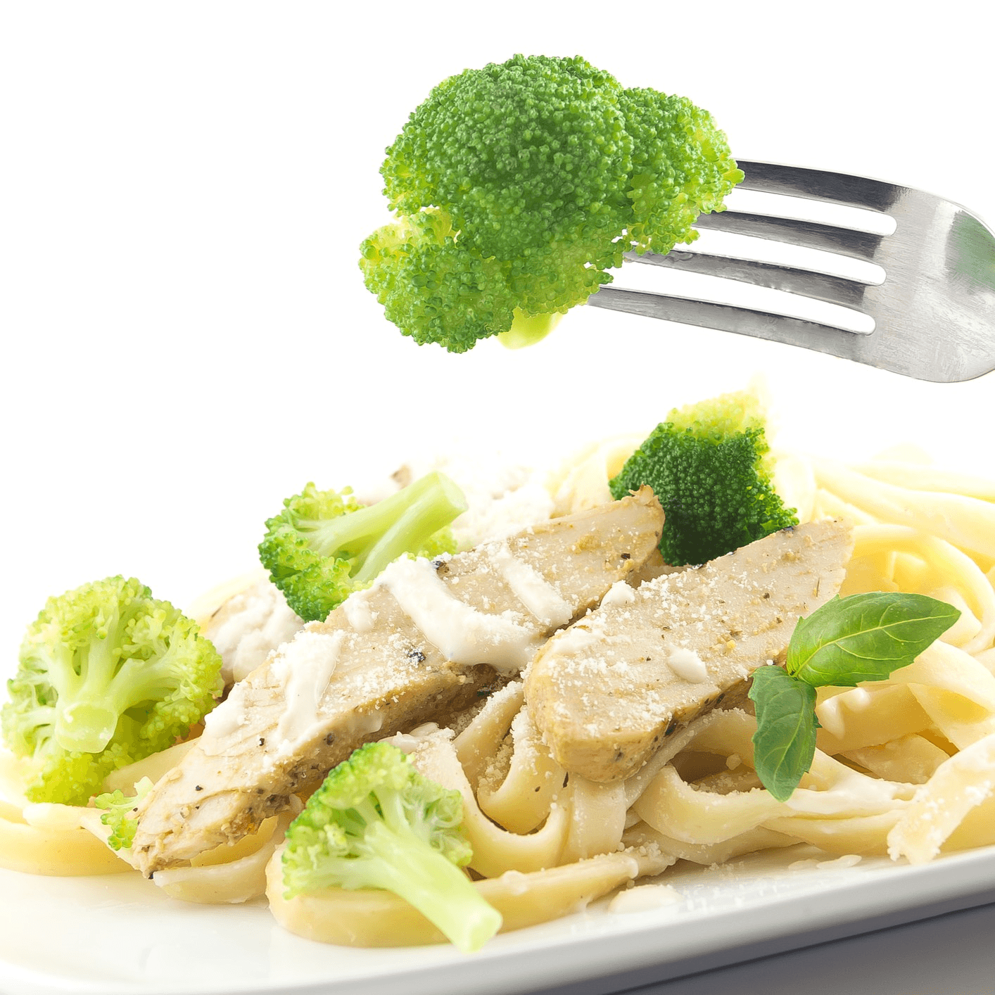 Chicken Fettuccine Alfredo with Broccoli