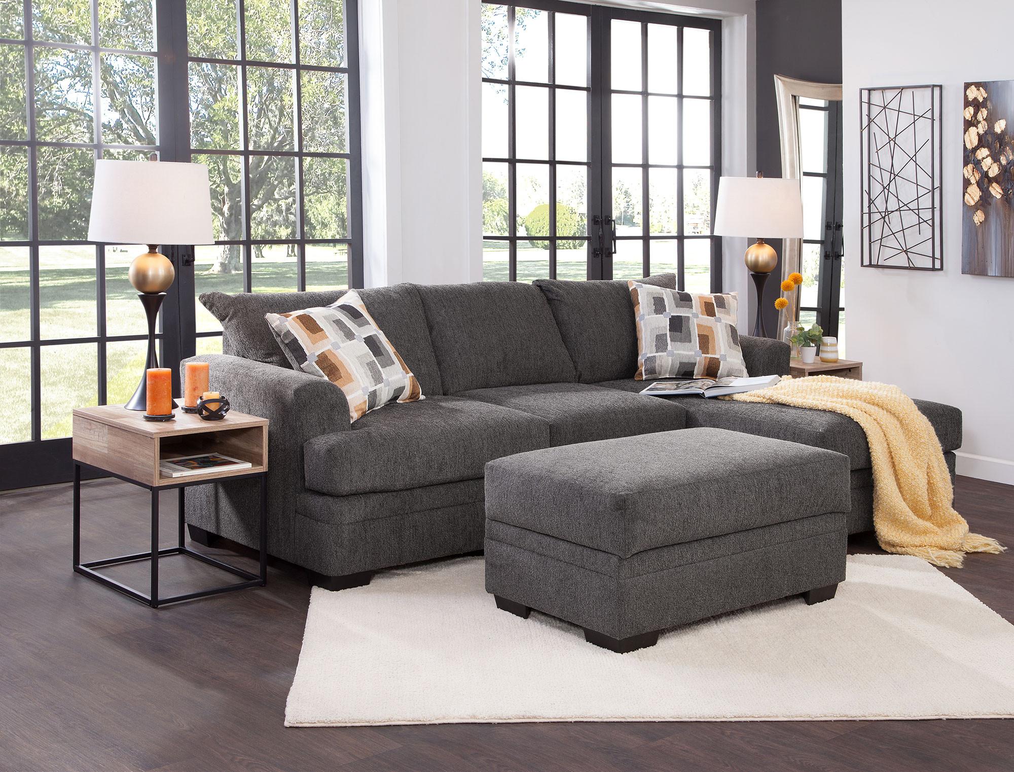 Kendall Chaise Sofa w/Storage Ottoman 