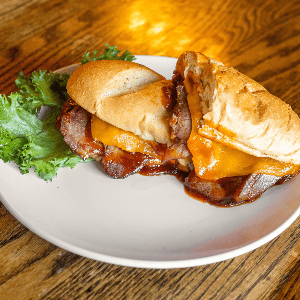 Spicy Smoked Brisket and Cheddar Sandwich