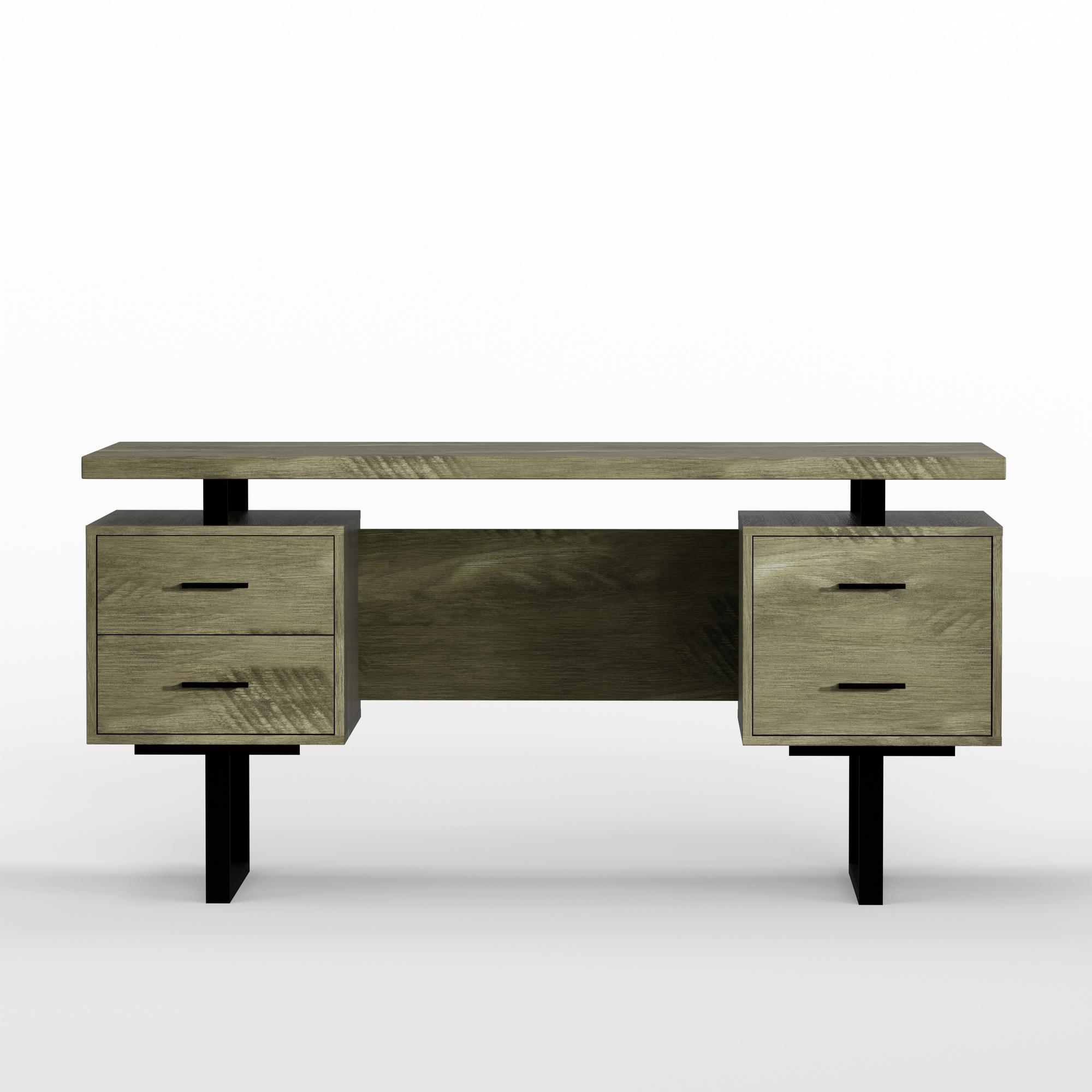 60" Modern Computer Desk - Taupe