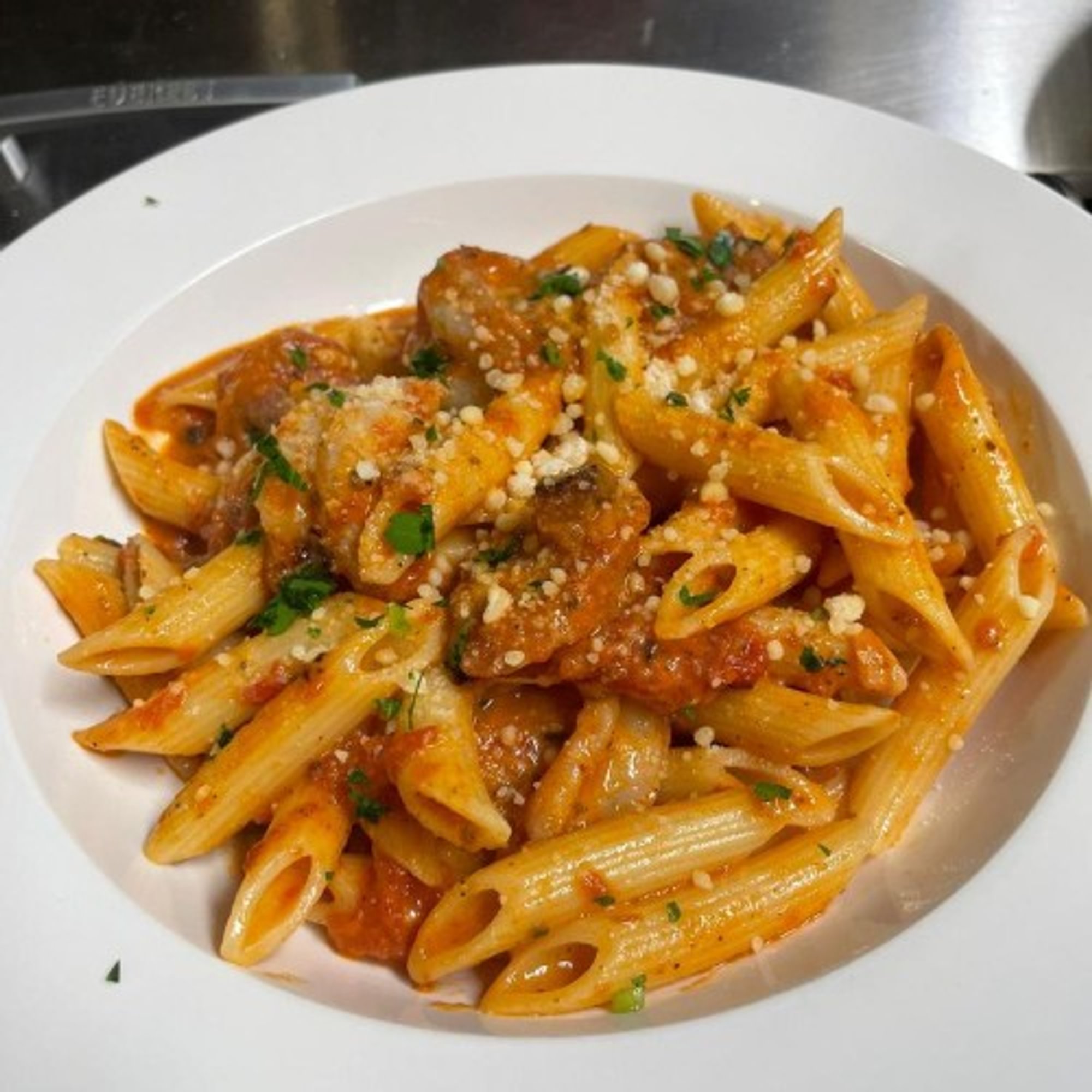 Cajun Penne with Shrimp, Andouille & Tasso Ham