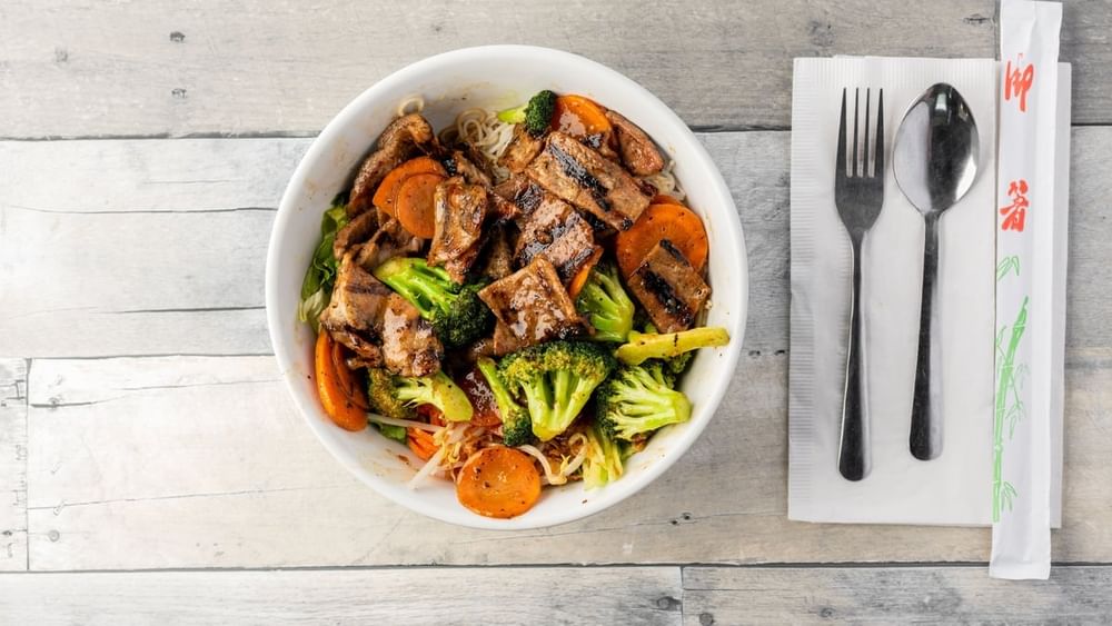 B9. Pork Stir Fry Noodle Bowl